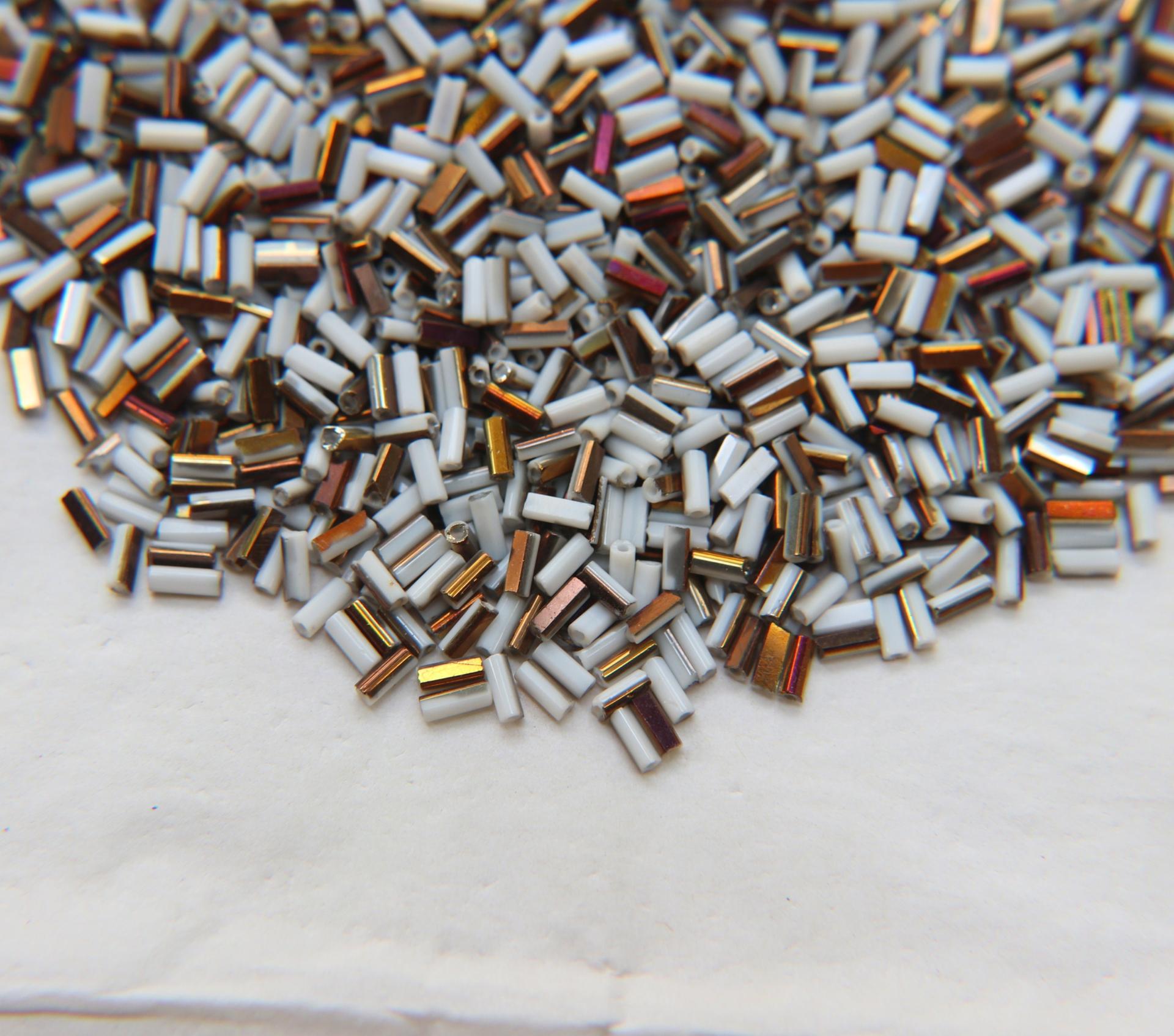 True Cuts Size 2 (2x4mm) Bugle Beads 5/10/20/50/250/500 Grams Opaque Patina Chalkwhite Bronze Gold loose tube beads