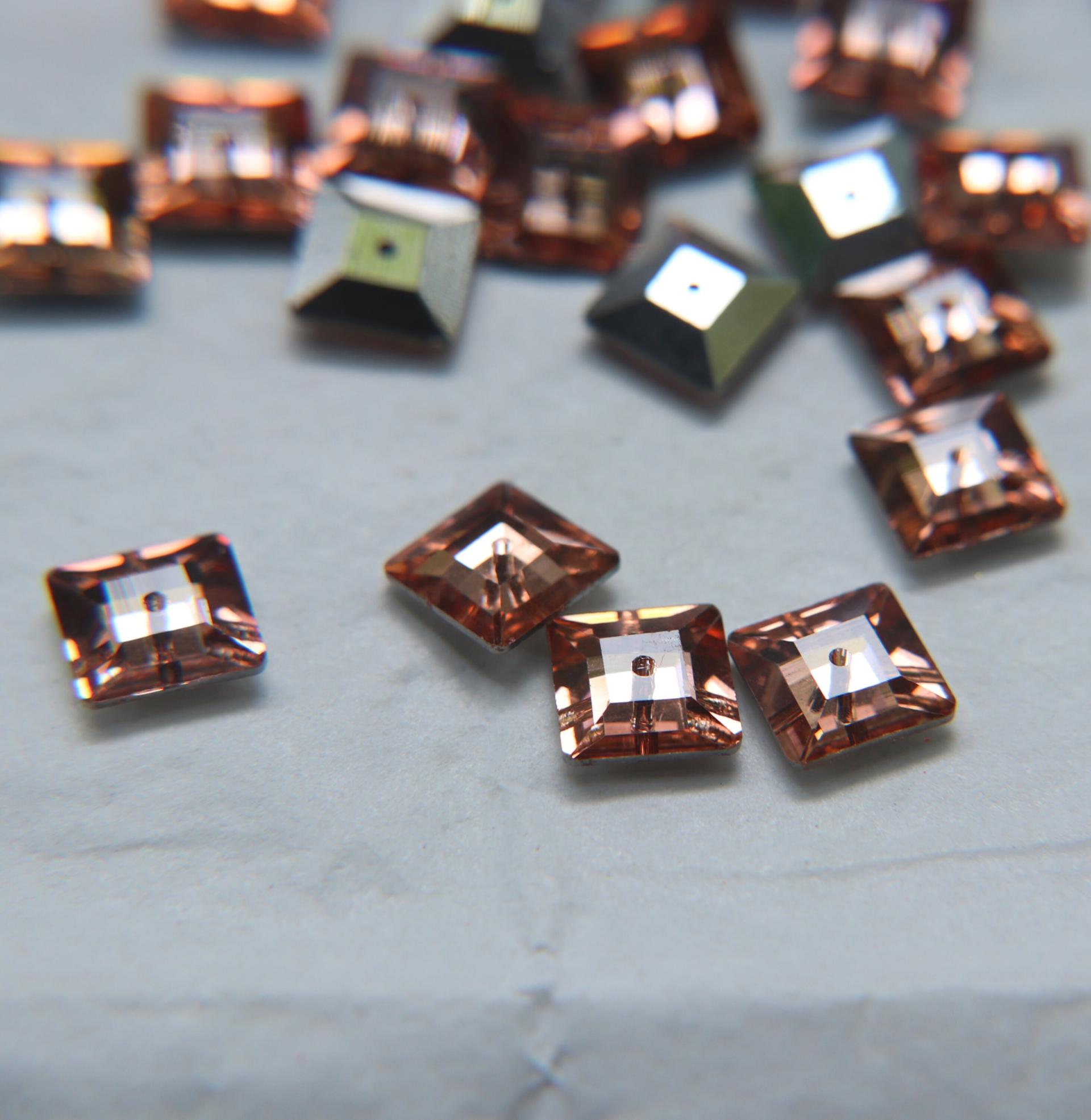 10mm Swarovski 3400 Square Lochrosen (3400) - 5 Colors 2/4/24/72/144 Pieces PREMIUM Materials