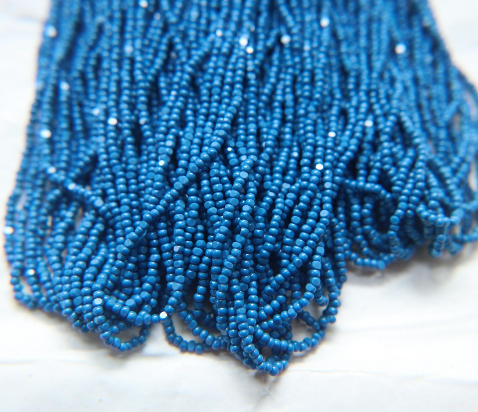 11/0 Charlotte true Cut Beads 2 MM Teal Blue Opaque 1/5/25/50/100 Hanks PREMIUM SEED Beads, bracelet beads, tassel beads