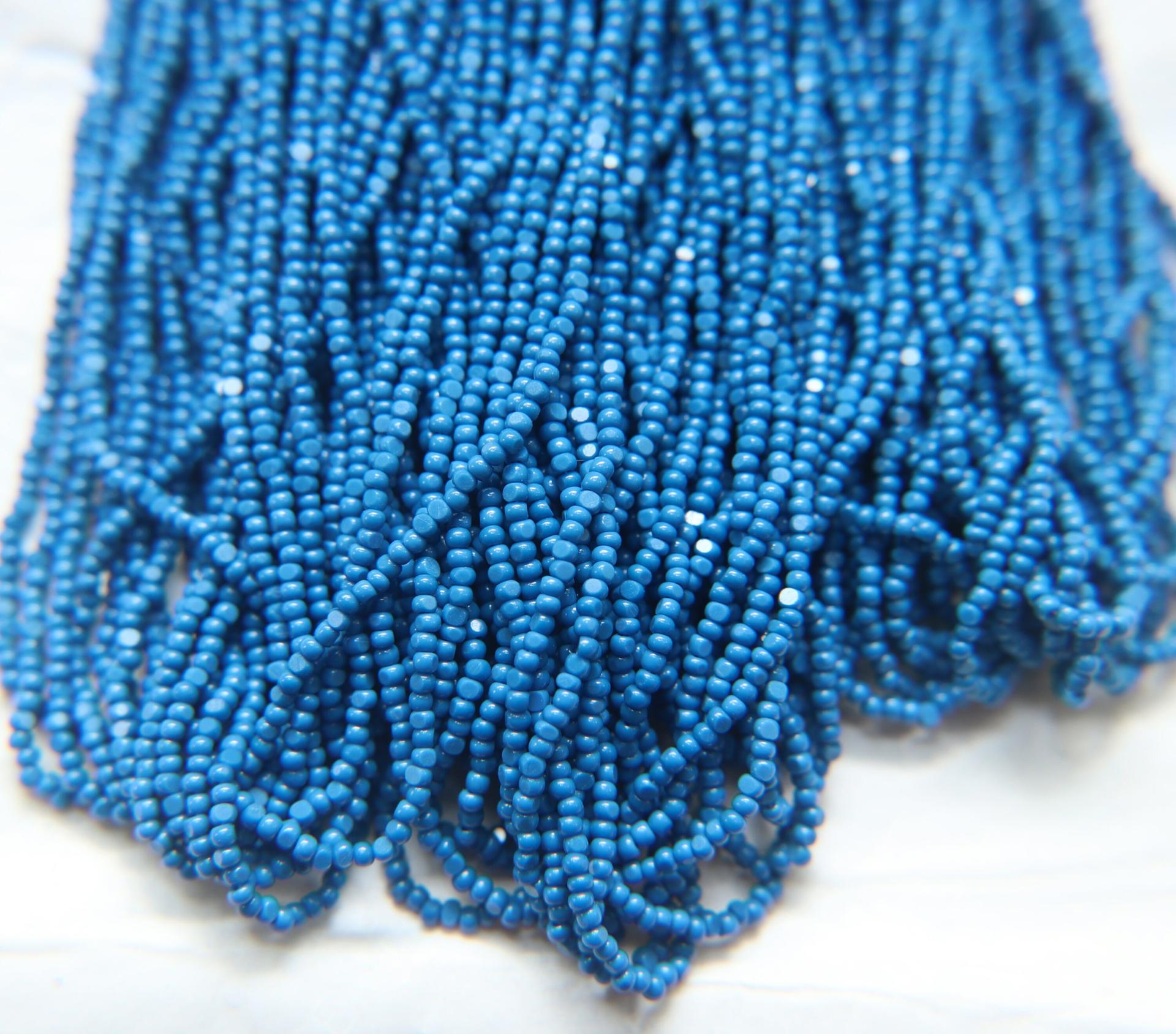 11/0 Charlotte true Cut Beads 2 MM Teal Blue Opaque 1/5/25/50/100 Hanks PREMIUM SEED Beads, bracelet beads, tassel beads