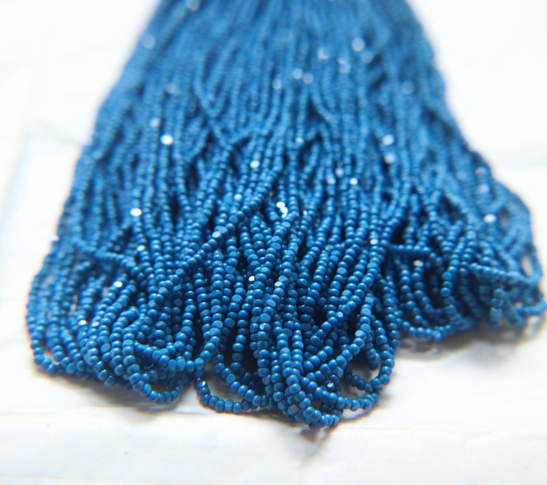 11/0 Charlotte true Cut Beads 2 MM Teal Blue Opaque 1/5/25/50/100 Hanks PREMIUM SEED Beads, bracelet beads, tassel beads