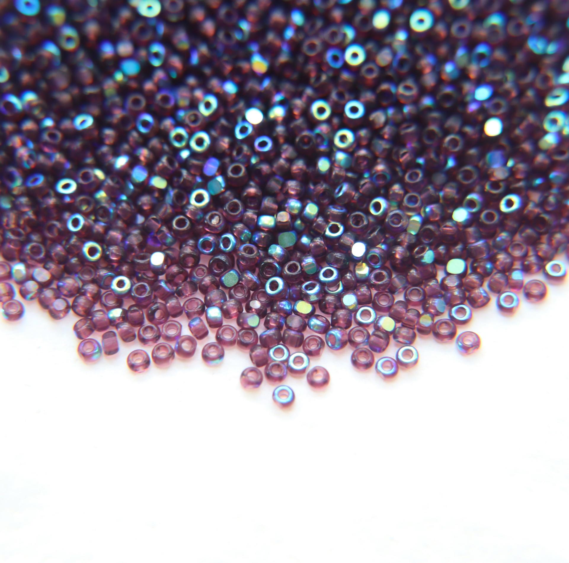 Clear Iridescent Beads - 11/0