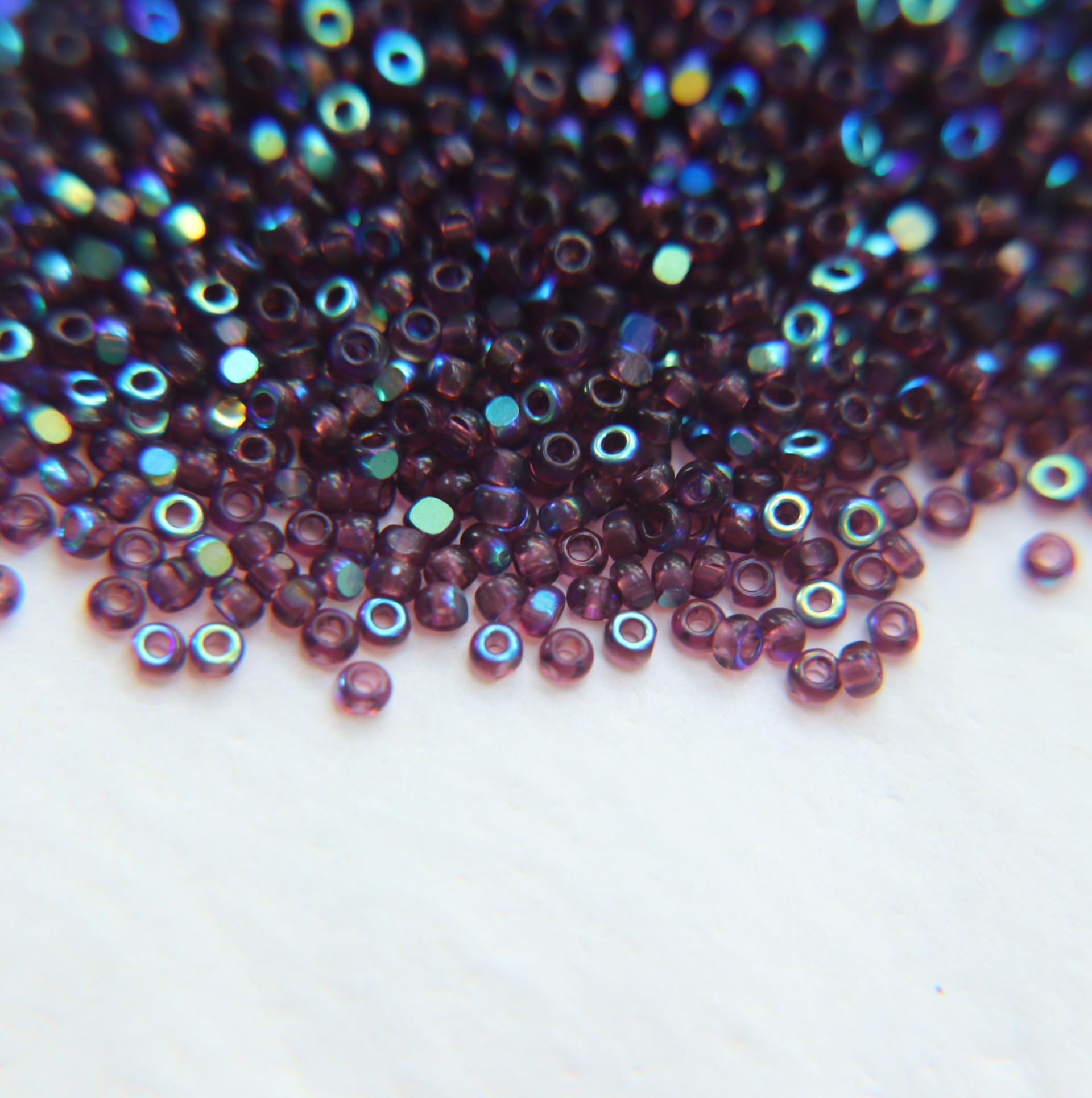 Clear Iridescent Beads - 11/0