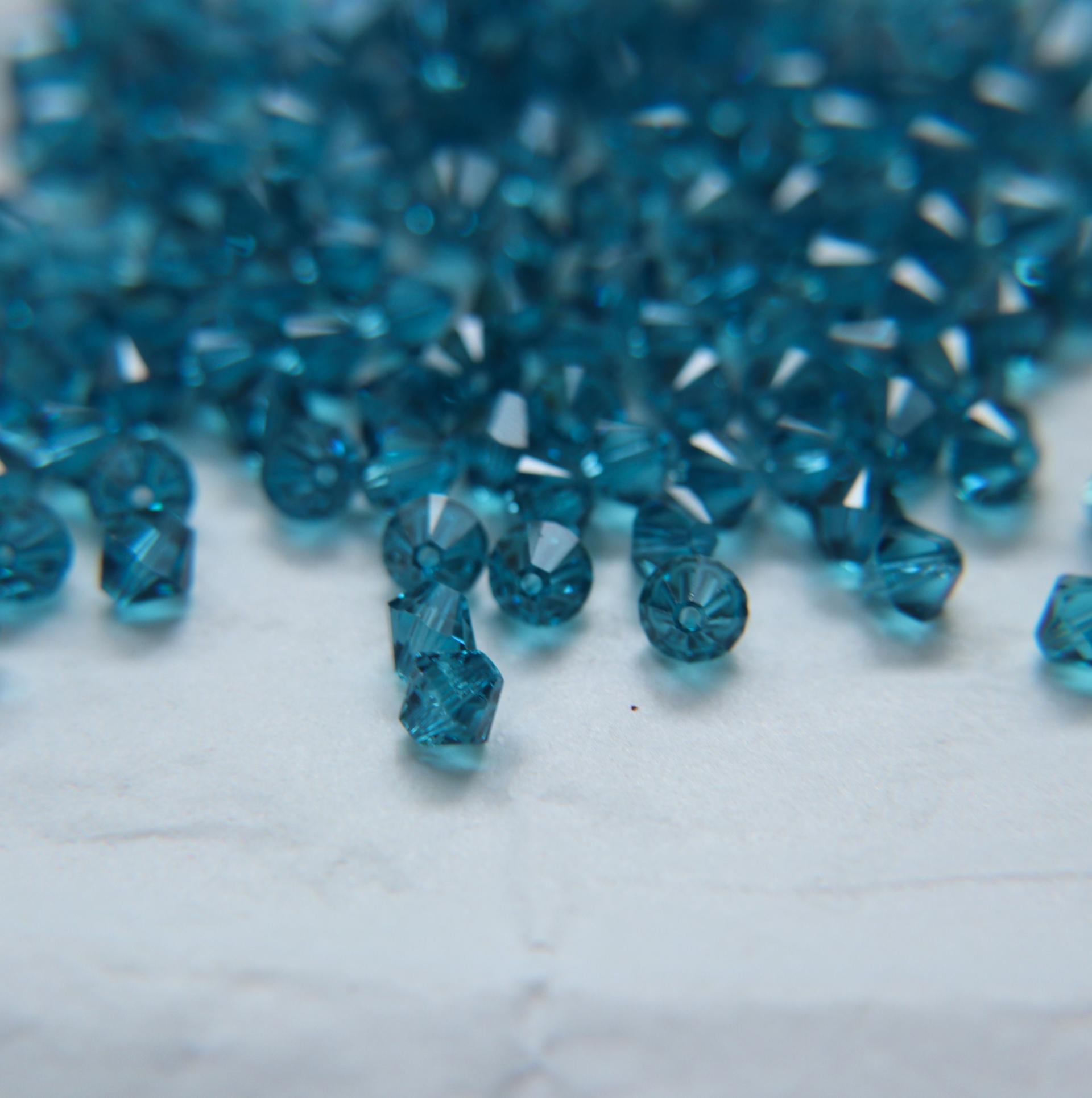 6mm INDICOLITE Swarovski Bicone 12/36/72/144/288 Pieces Jewelery making beads Rare findings, craft supplies, vintage embellishment