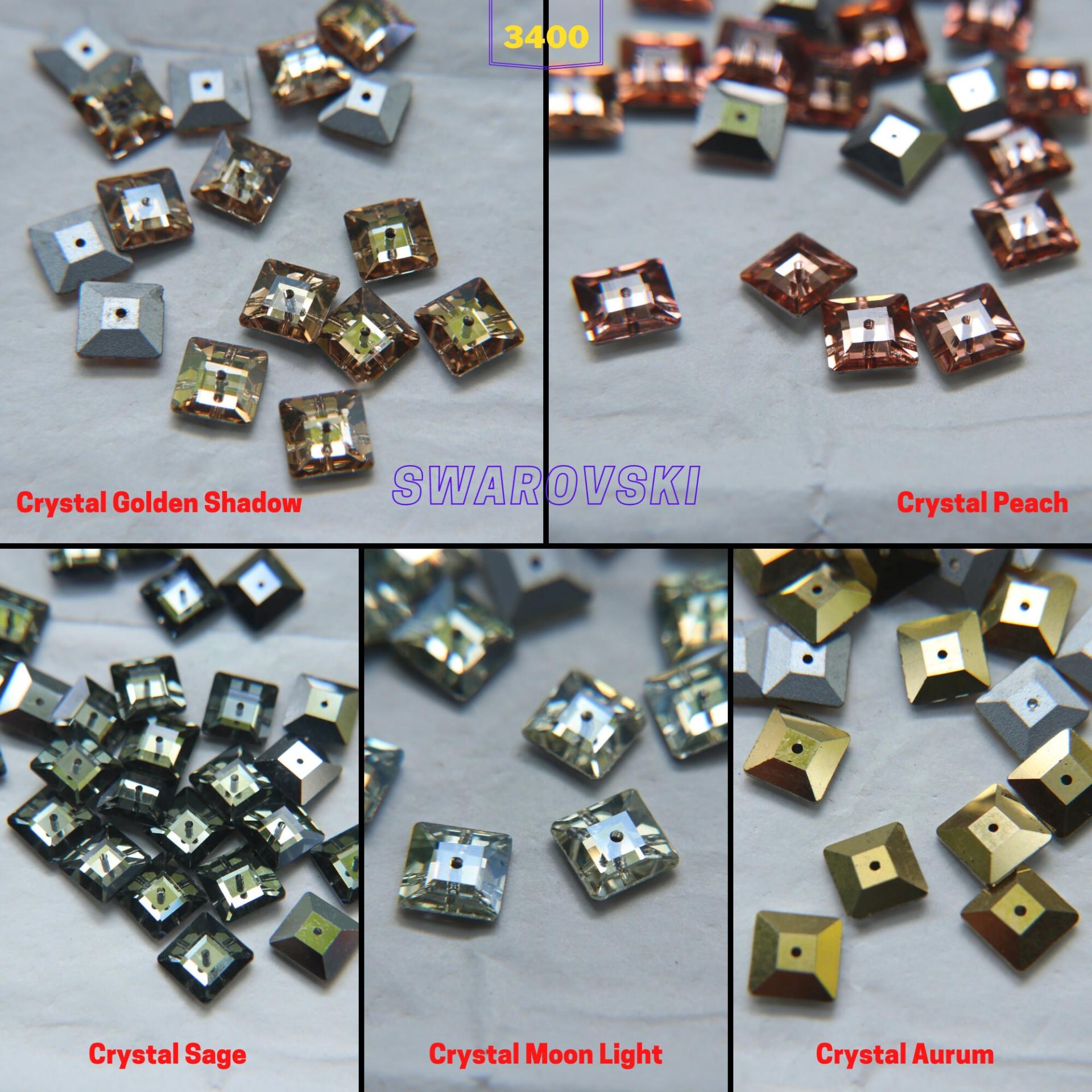 10mm Swarovski 3400 Square Lochrosen (3400) - 5 Colors 2/4/24/72/144 Pieces PREMIUM Materials