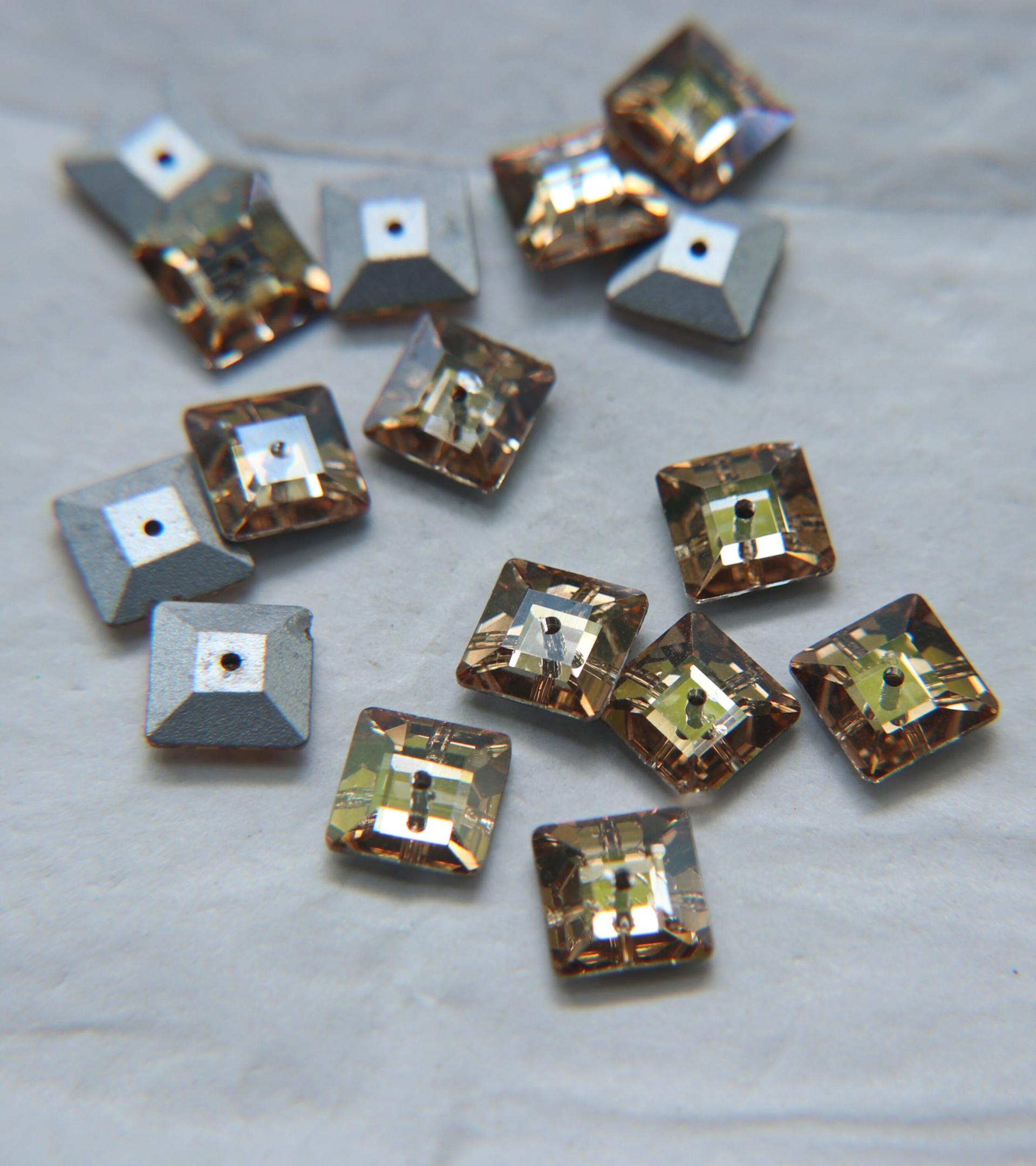 10mm Swarovski 3400 Square Lochrosen (3400) - 5 Colors 2/4/24/72/144 Pieces PREMIUM Materials