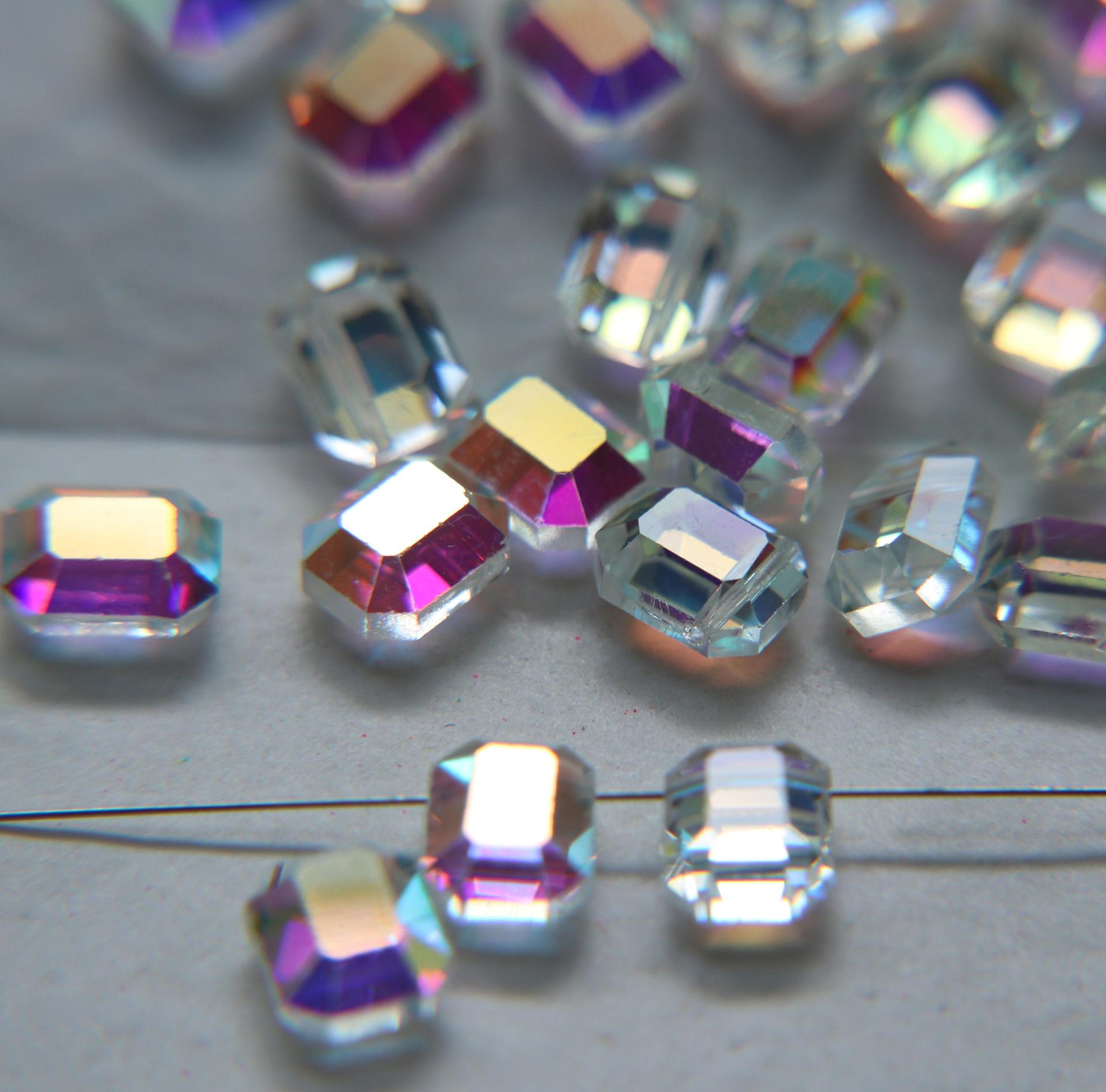 10x8mm 5105 - rare rectangular CRYSTAL AB Swarovski crystal bead 6/12/36/72/144 Pieces, jewelry making, vintage findings, Premium Materials