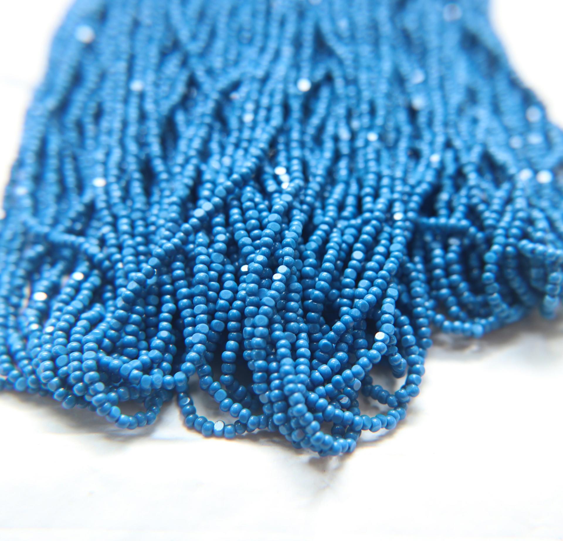 11/0 Charlotte true Cut Beads 2 MM Teal Blue Opaque 1/5/25/50/100 Hanks PREMIUM SEED Beads, bracelet beads, tassel beads