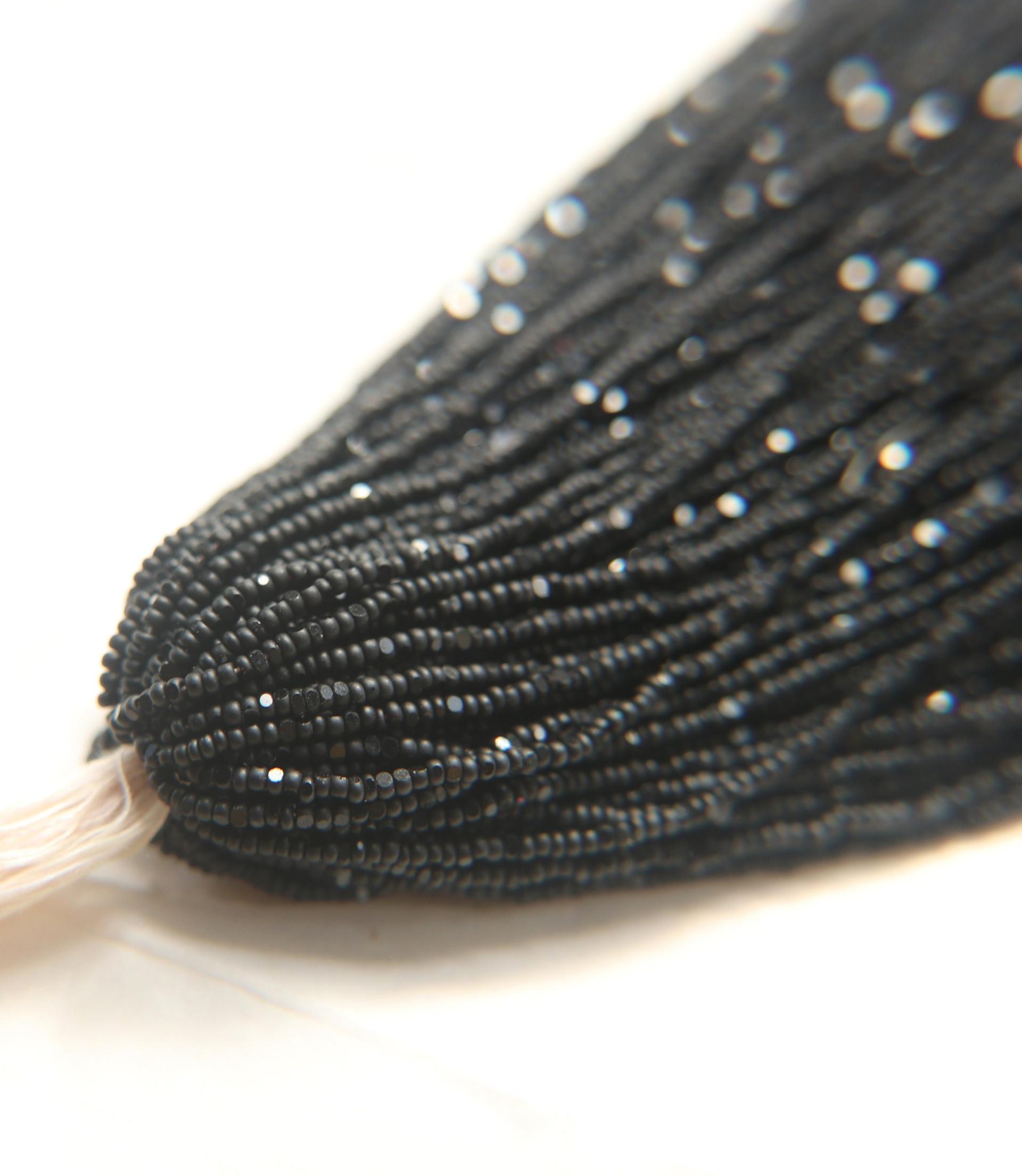 13/0 Hanks Charlotte Cut Beads Matt Black 1/5/25/50/100 Hanks jewellery rare glass beads, jewelry supply, findings, craft supply