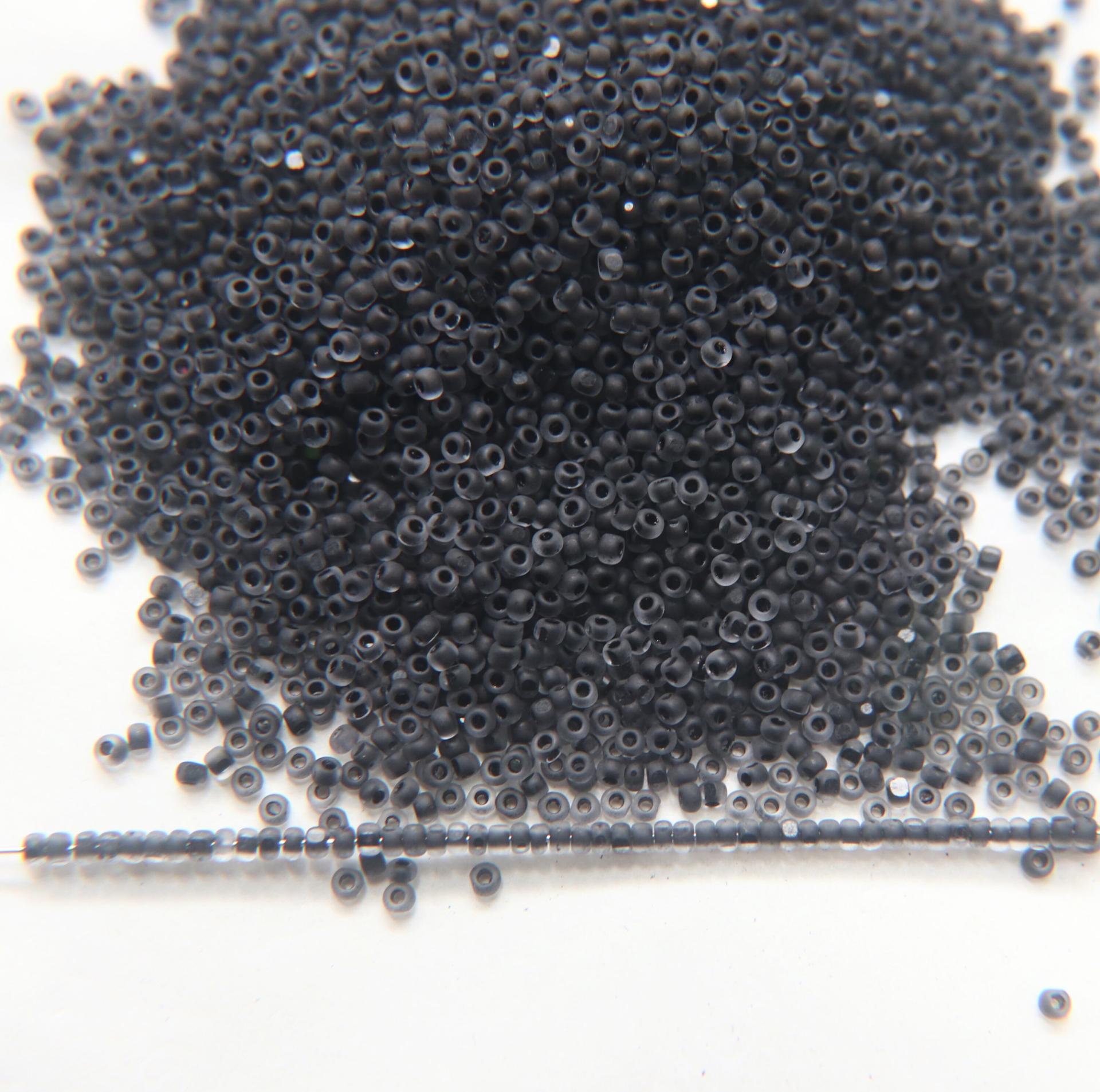 11/0 Charlotte Cut Beads Crystal Matt Black Lined 10/20/50/250/500 Grams embroidery materials, jewelry making, vintage beads, rare finding