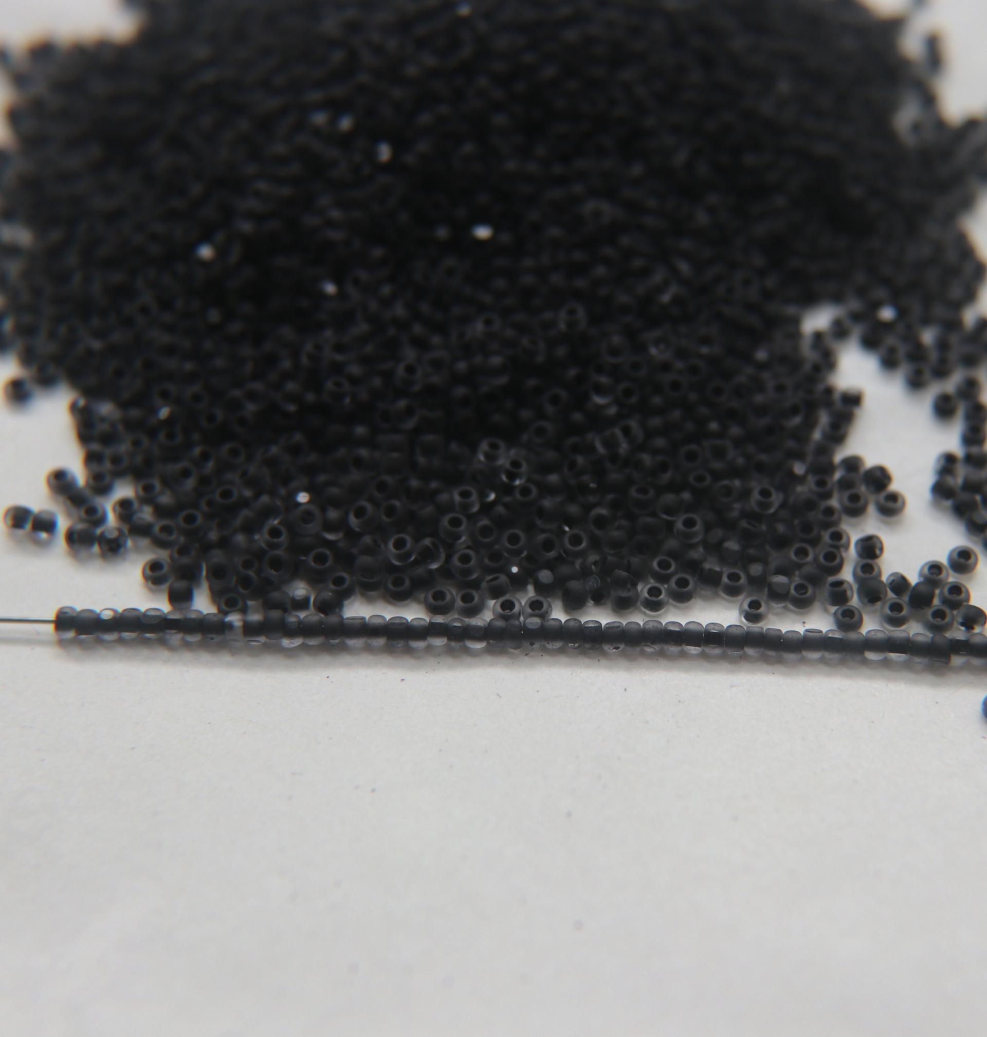 11/0 Charlotte Cut Beads Crystal Matt Black Lined 10/20/50/250/500 Grams embroidery materials, jewelry making, vintage beads, rare finding