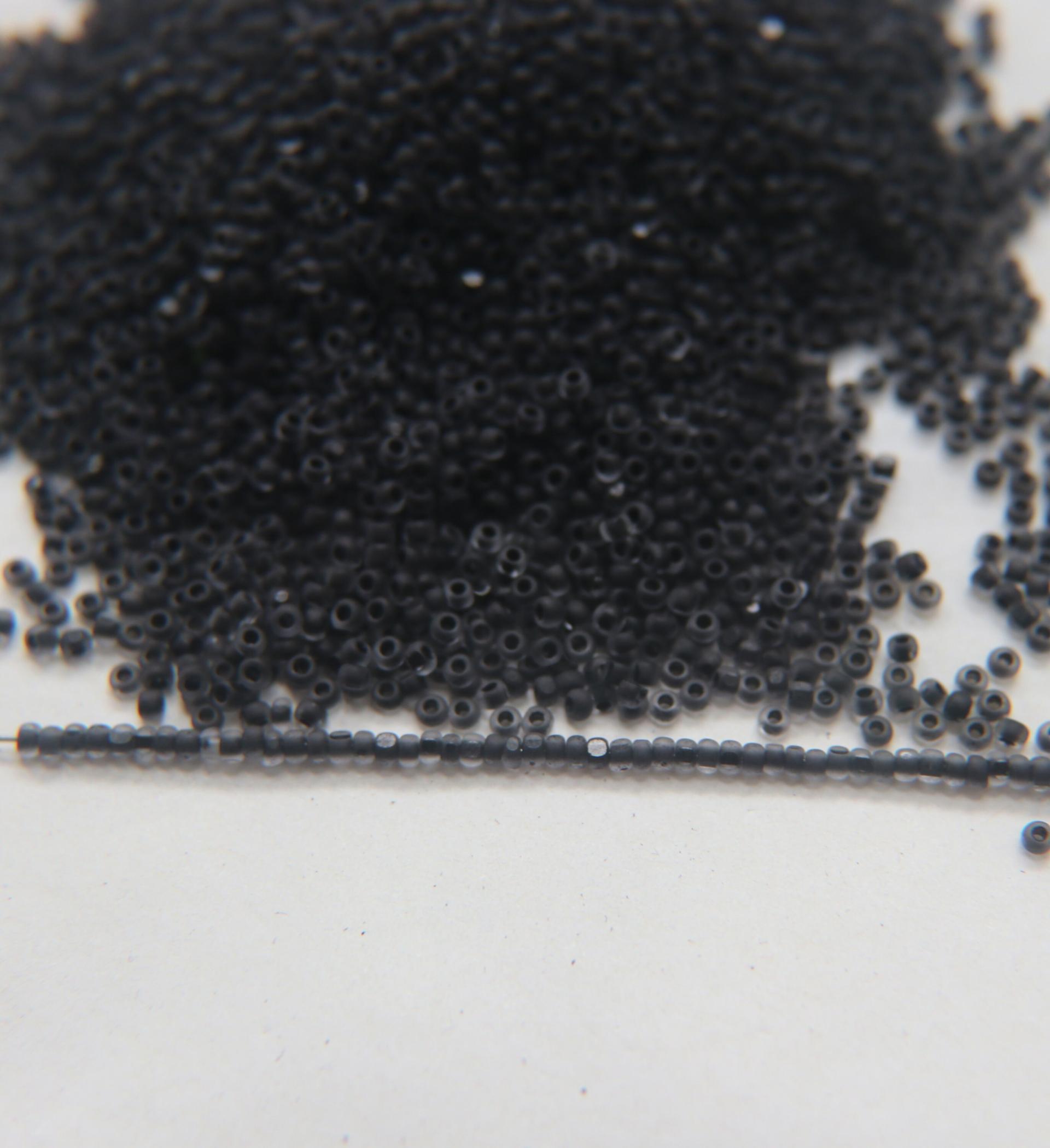 11/0 Charlotte Cut Beads Crystal Matt Black Lined 10/20/50/250/500 Grams embroidery materials, jewelry making, vintage beads, rare finding