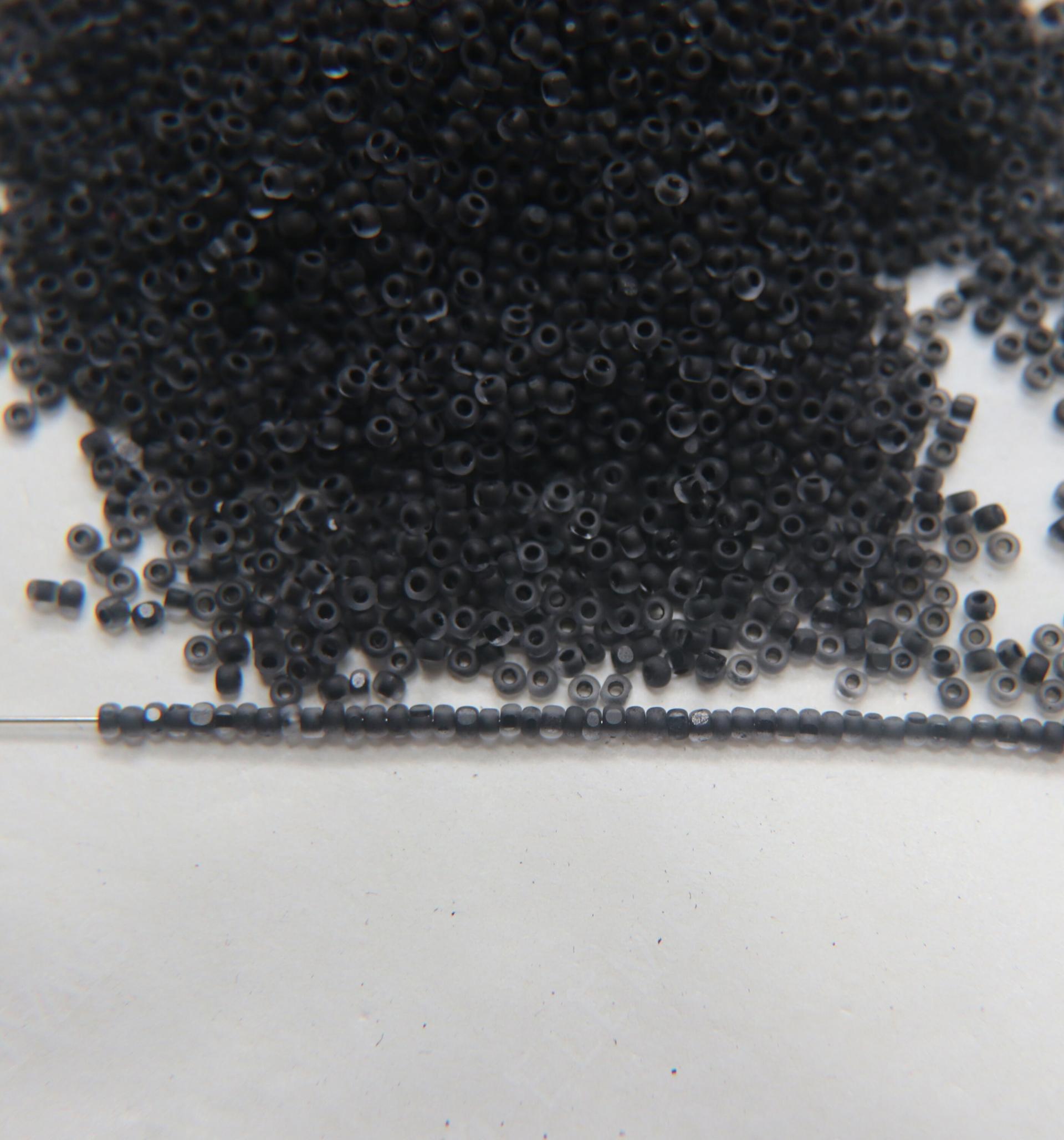 11/0 Charlotte Cut Beads Crystal Matt Black Lined 10/20/50/250/500 Grams embroidery materials, jewelry making, vintage beads, rare finding