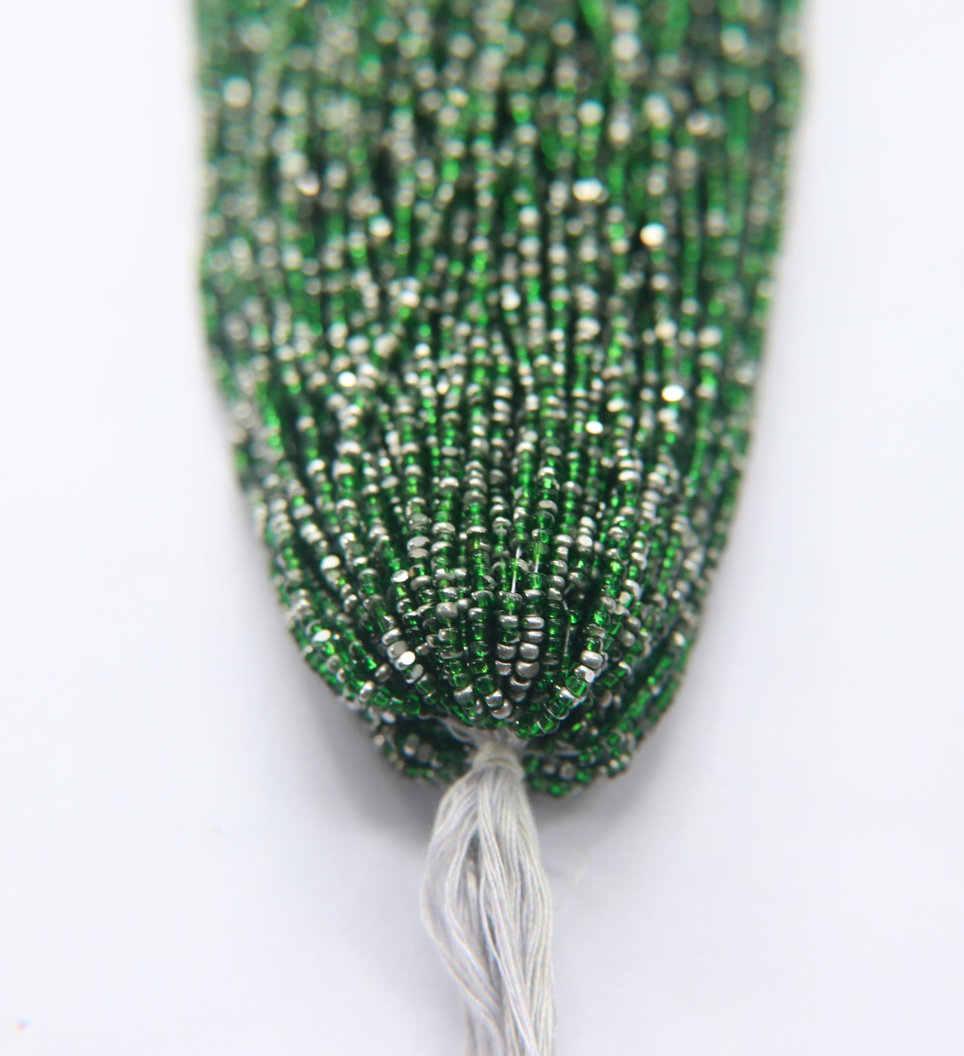 11/0 Hanks Charlotte Cut Beads Patina Transparent Light Emerald Silver 1/5/25/50/100 Hanks PREMIUM SEED BEADS, Native Supplies