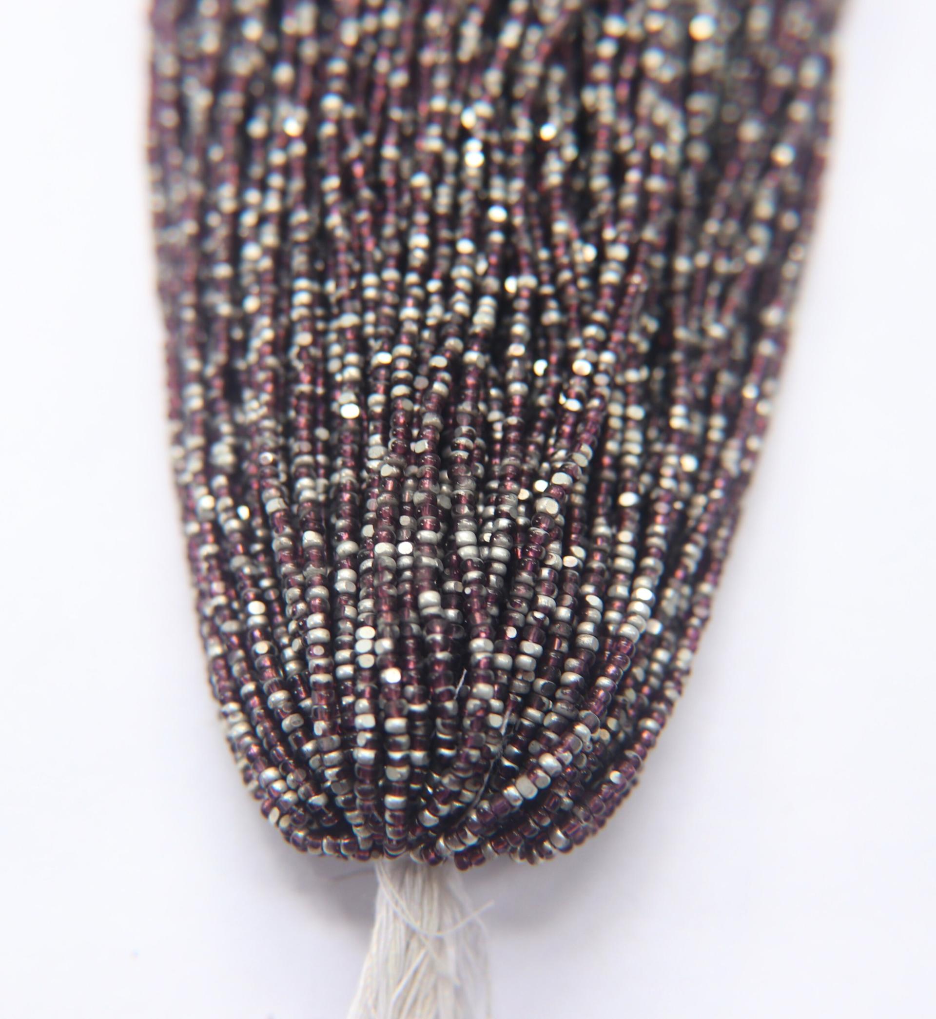 11/0 Hanks Charlotte Cut Beads Patina Transparent Amethyst Silver 1/5/25/50/100 Hanks PREMIUM SEED BEADS, Native Supplies