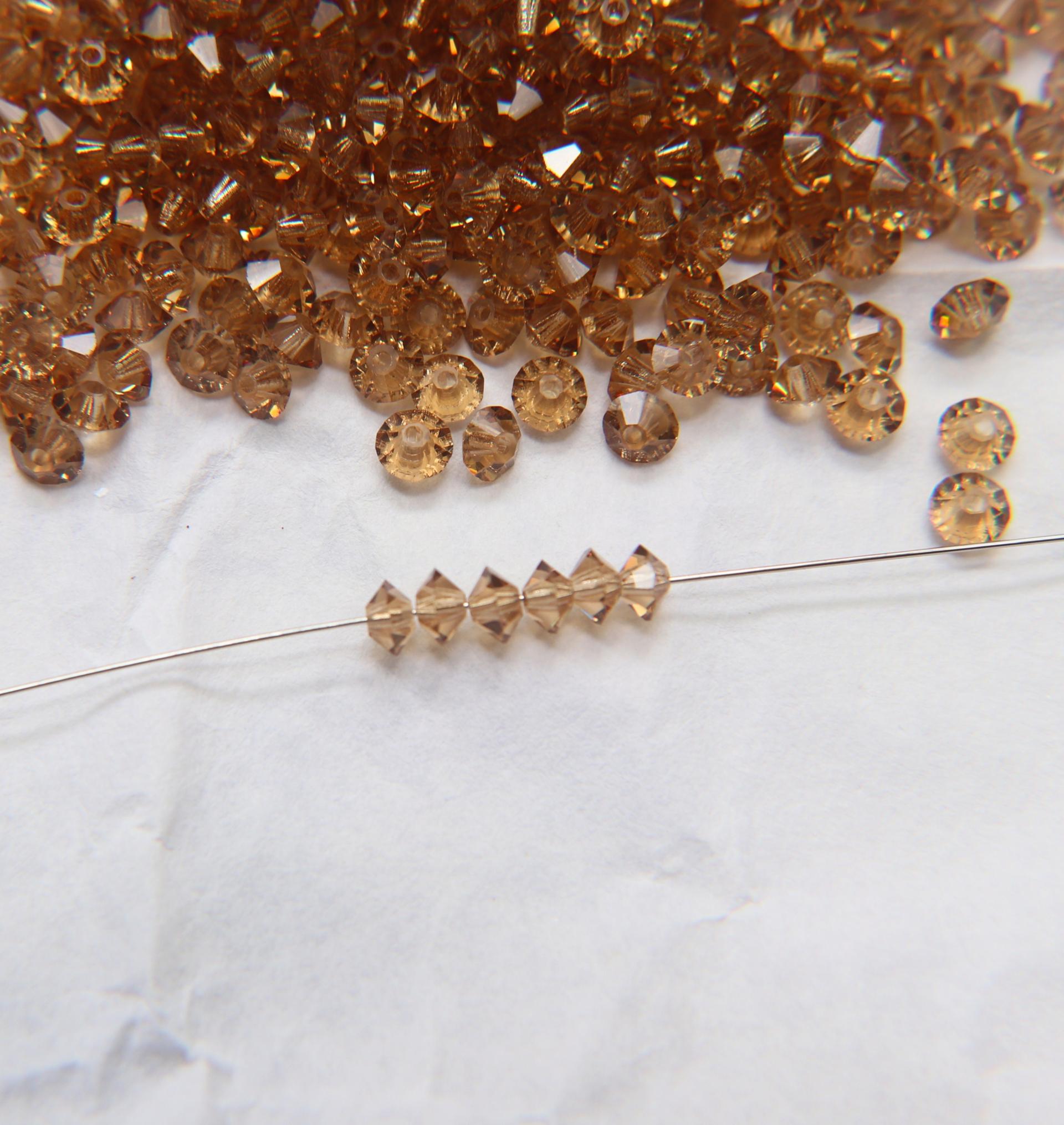 3x5mm Crystal Preciosa Flat Bicone Beads Light Colorado Topaz 36/72/144/432/720 Pieces vintage premium beads, wedding embellishments