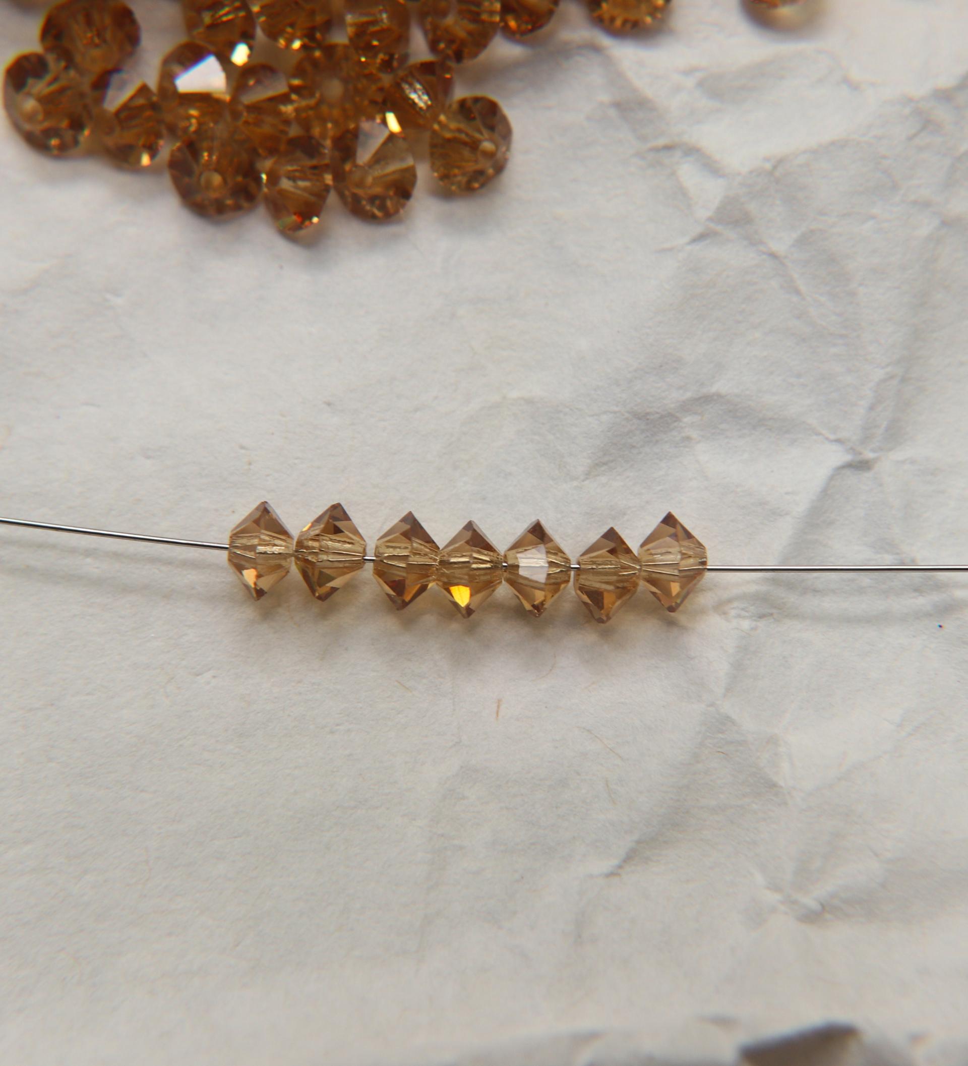 4x6mm Jet Preciosa Flat Bicone Spacer Beads Light Colorado Topaz 36/72/144/432/720 Pieces jewelry making, VINTAGE, wedding decorations