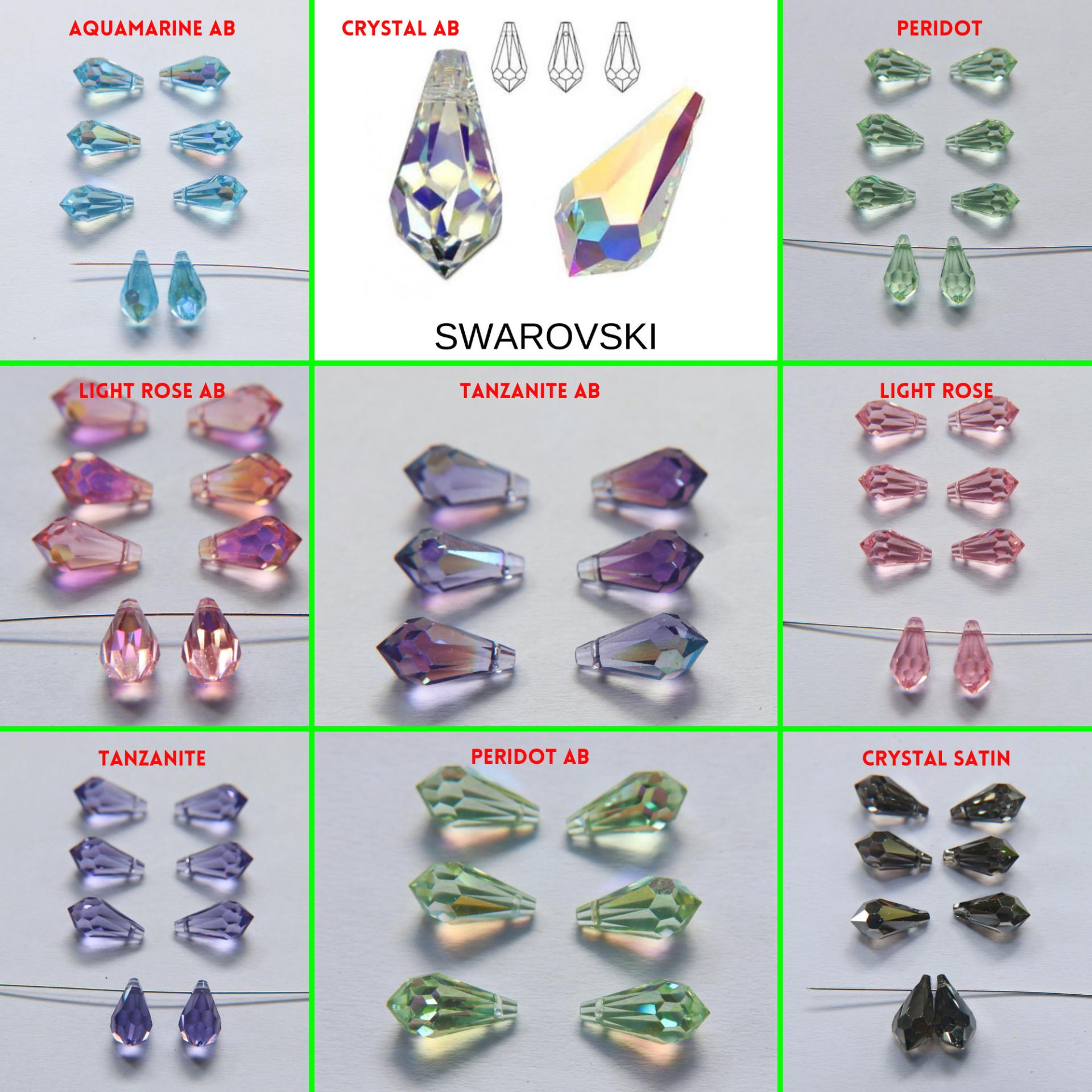 15X7.5 Swarovski Pendants Crystal 6000 Teardrop drop Pendant (10 Colors) 2/6/12/36/72/144 Pieces jewelry making, charms, wedding decorations