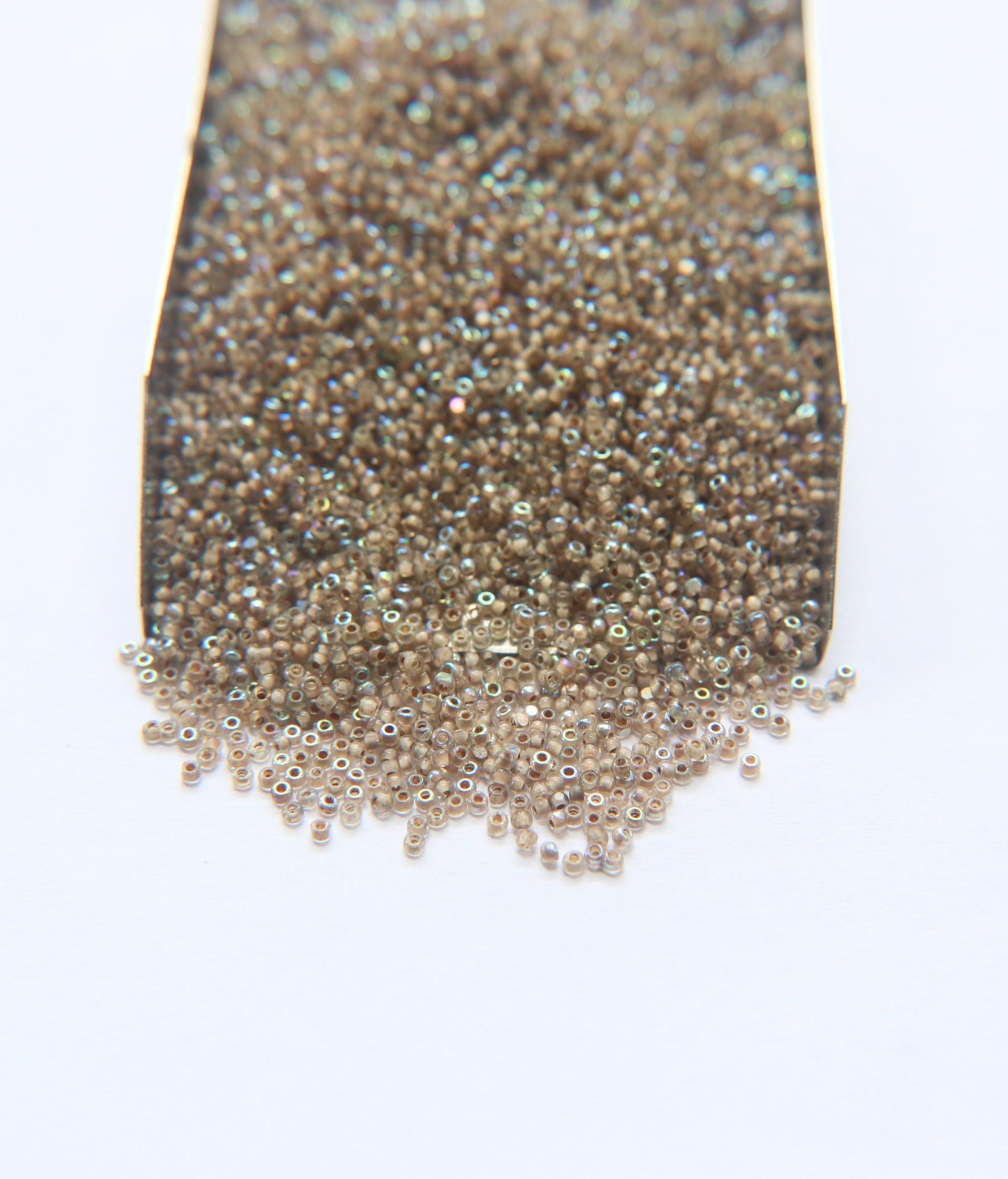 13/0 Patina Cream Lined Aurore Boreale Charlotte true Cut Beads 10/20/50/250/500 Grams PREMIUM SEED BEADS, Rare Beads