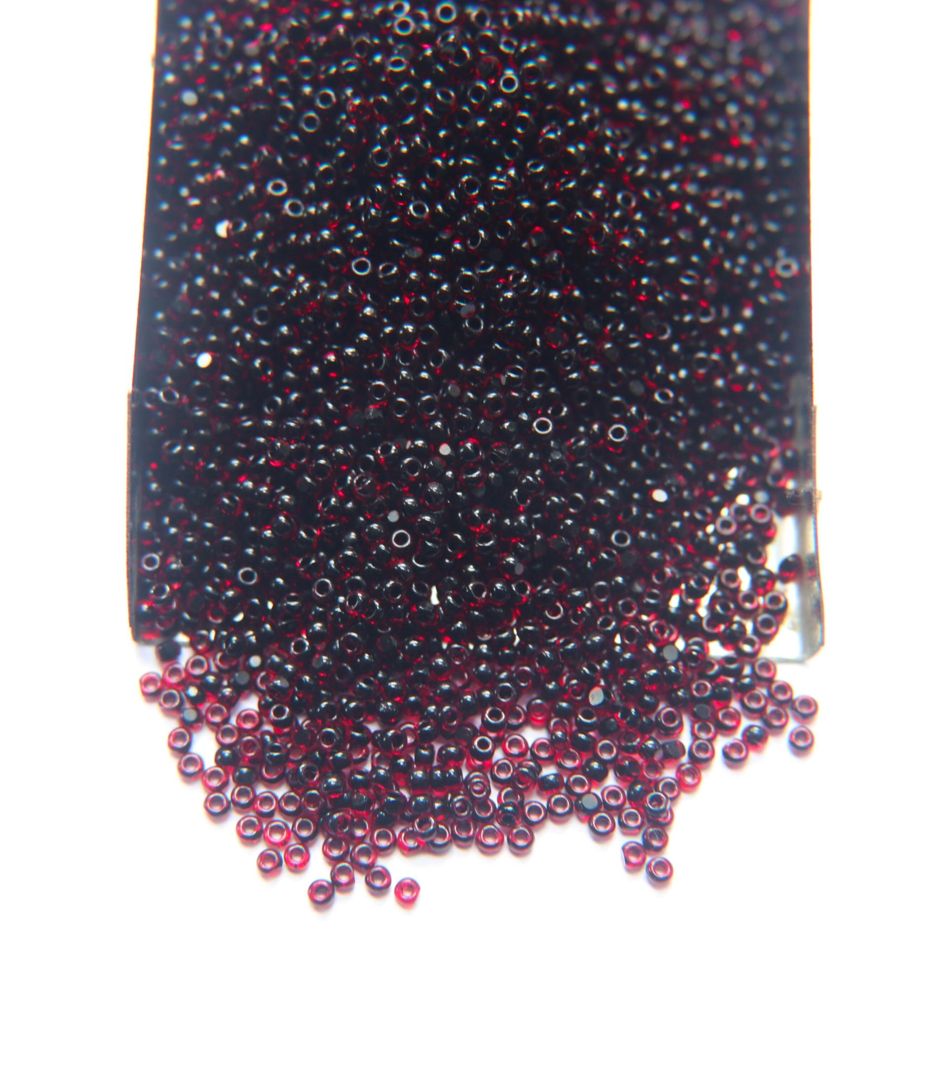 11/0 True cuts Charlotte Beads Dark Red Jet Lined 10/20/50/250/500 Grams PREMIUM SEED BEADS, Native Supply