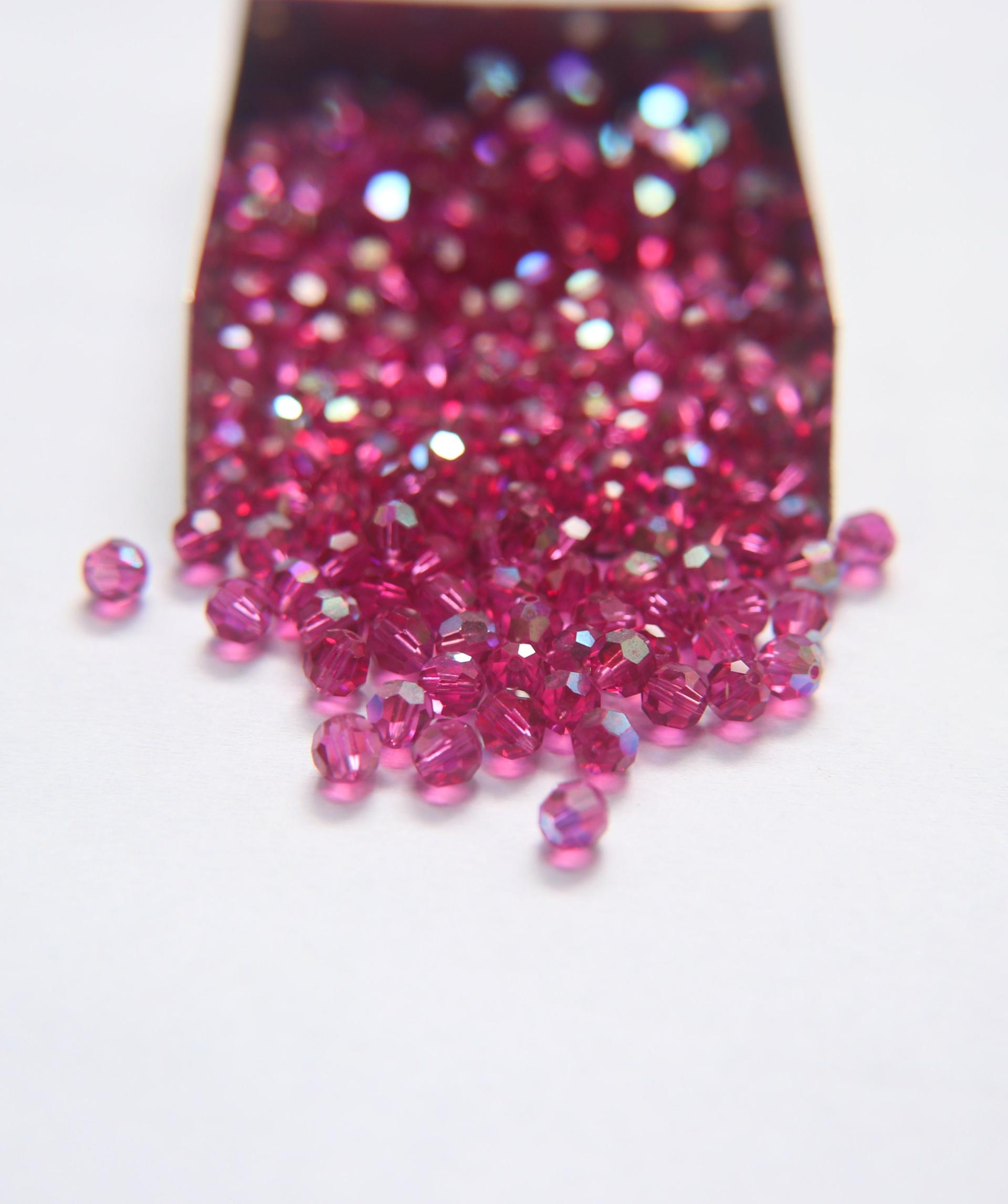 5mm Swarovski Elements Article 5000 Fuchsia Aurore Boreale Faceted Round Beads 6/12/36/172/44/288/720 Pieces