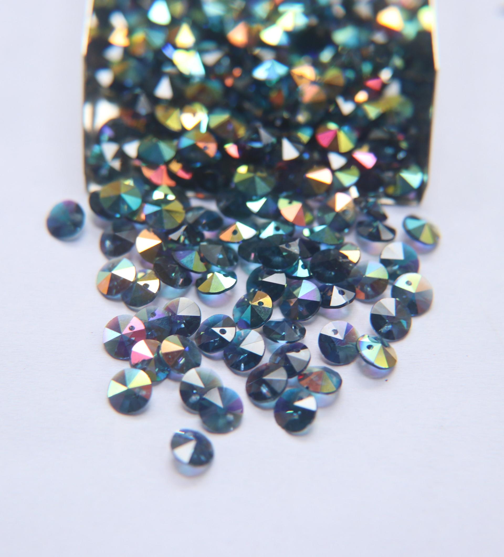 6mm SWAROVSKI 6428 Rivoli Crystal Pendant Beads in (13 Colors) 2/4/24/72/144 Pieces PREMIUM Materials, Crystal findings