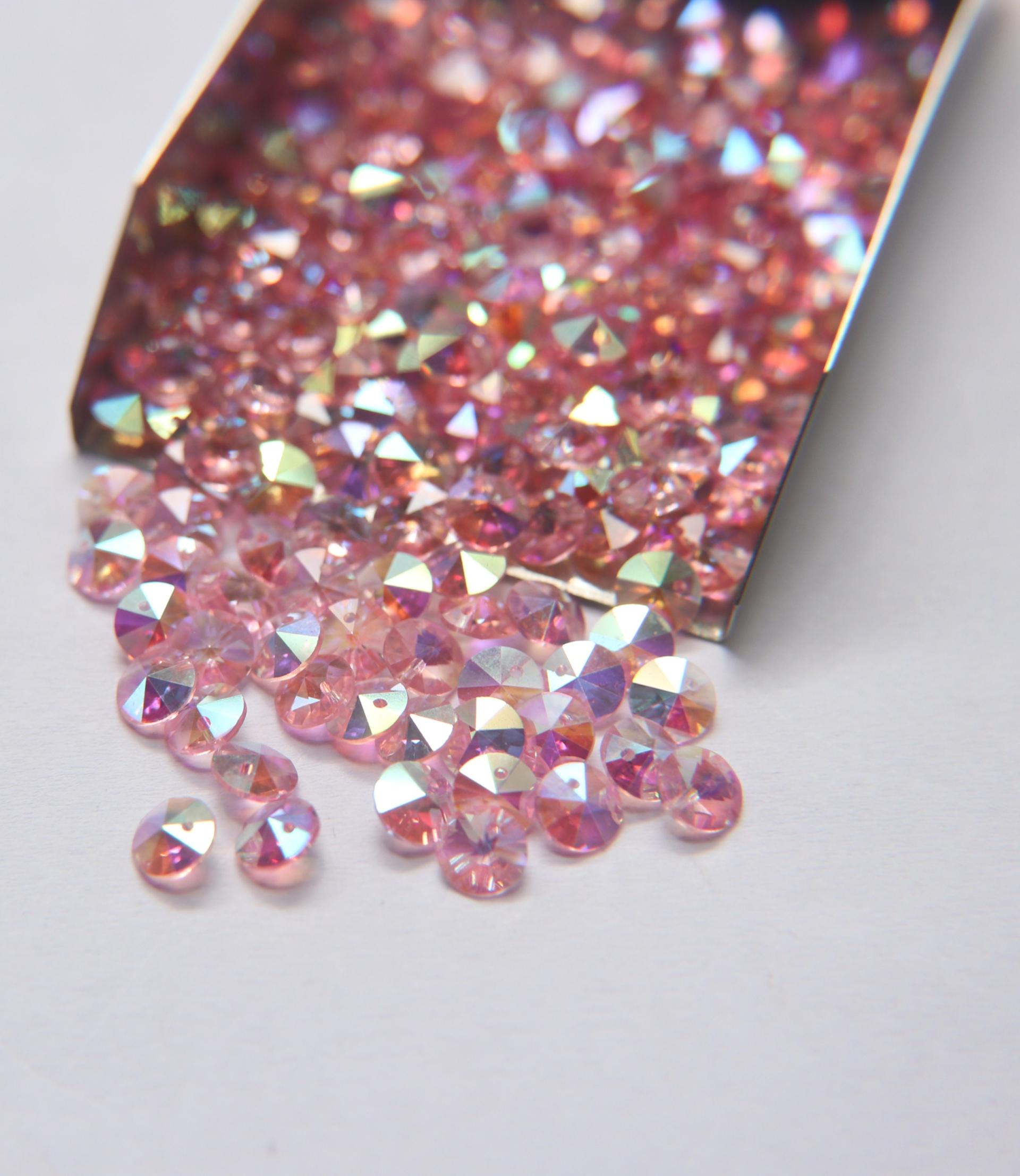 6mm SWAROVSKI 6428 Rivoli Crystal Pendant Beads in (13 Colors) 2/4/24/72/144 Pieces PREMIUM Materials, Crystal findings