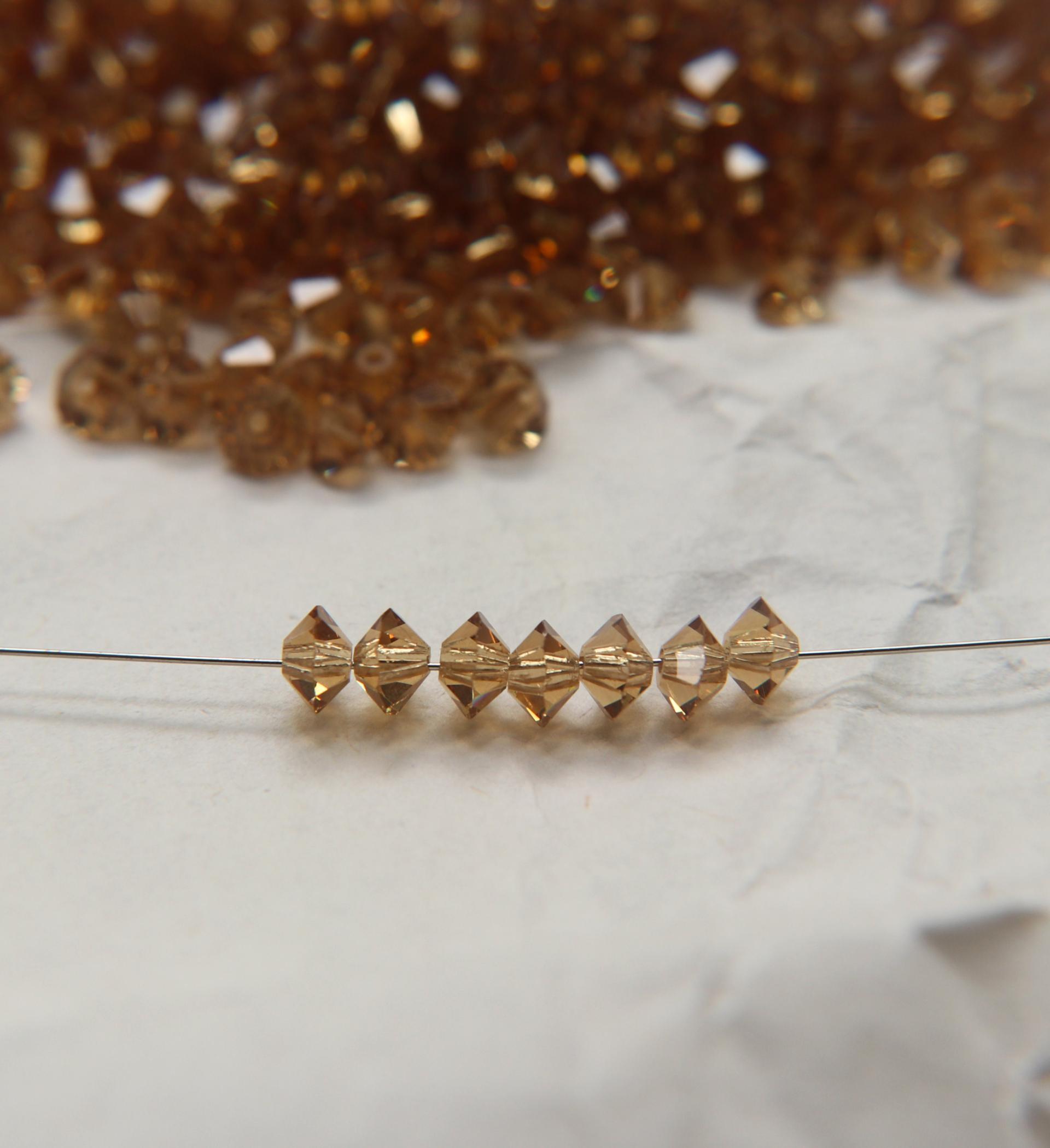 4x6mm Jet Preciosa Flat Bicone Spacer Beads Light Colorado Topaz 36/72/144/432/720 Pieces jewelry making, VINTAGE, wedding decorations