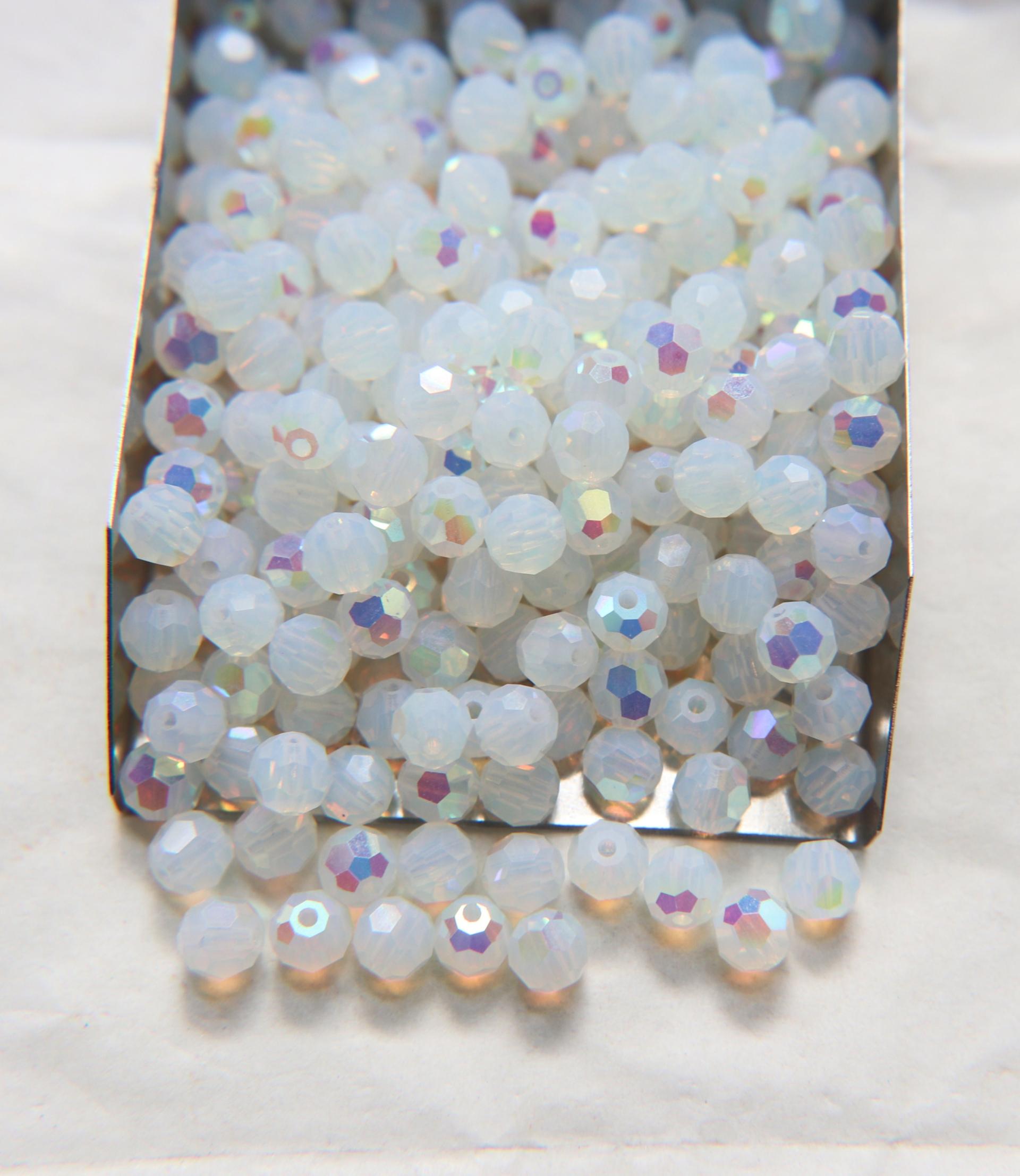 5mm Precisoa White Opal Aurore Boreale Faceted Round Beads 6/12/36/172/44/288/720 Pieces