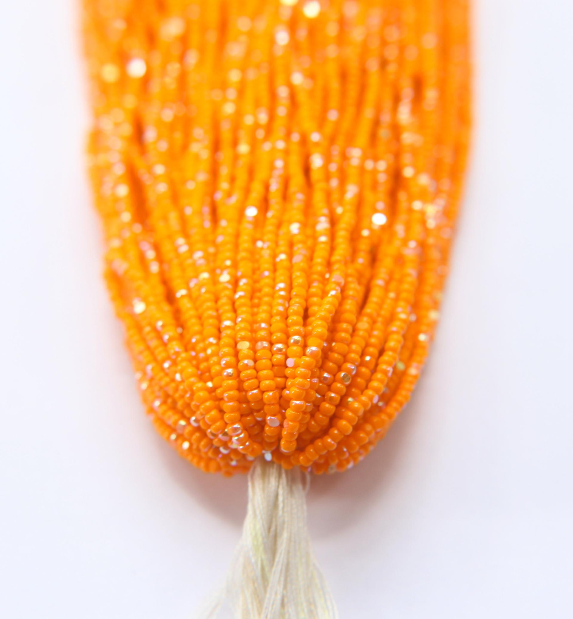 11/0 Hanks Charlotte true Cut Beads Patina Opaque Light Orange Aurore Boreale Hanks PREMIUM SEED Beads NATIVE supplies