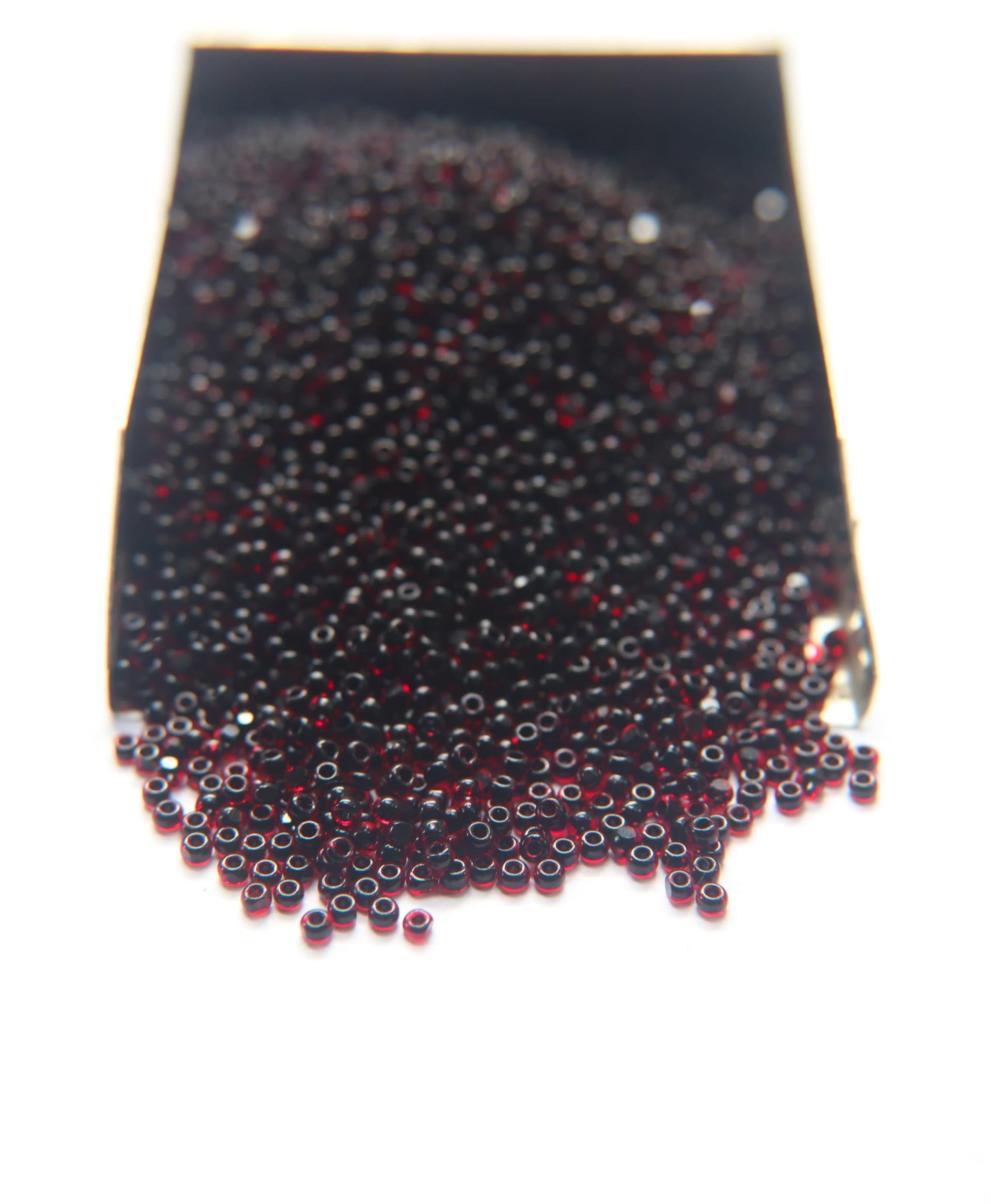 11/0 True cuts Charlotte Beads Dark Red Jet Lined 10/20/50/250/500 Grams PREMIUM SEED BEADS, Native Supply