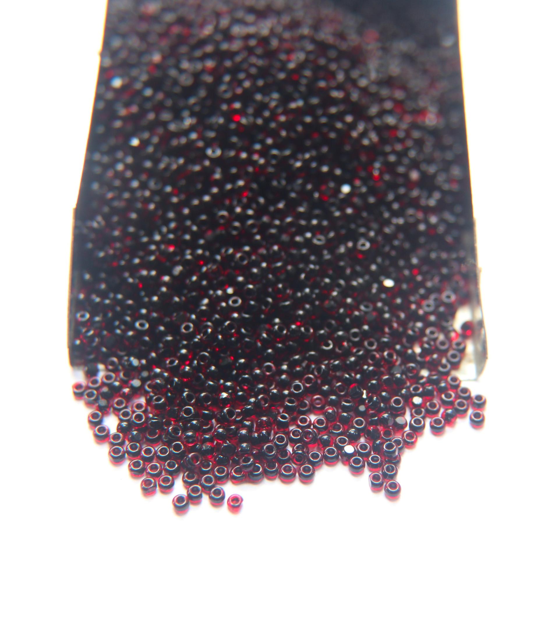 11/0 True cuts Charlotte Beads Dark Red Jet Lined 10/20/50/250/500 Grams PREMIUM SEED BEADS, Native Supply