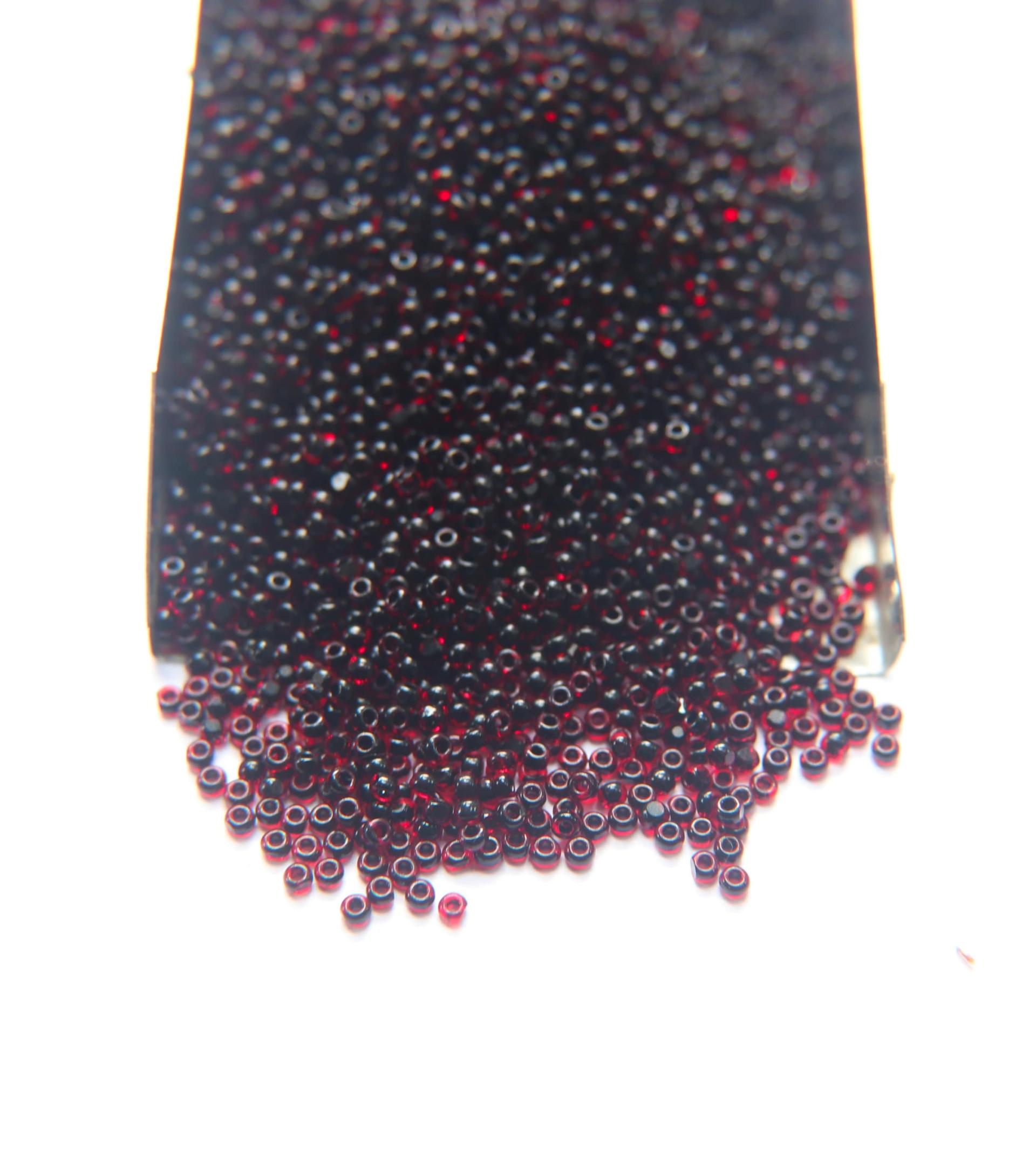11/0 True cuts Charlotte Beads Dark Red Jet Lined 10/20/50/250/500 Grams PREMIUM SEED BEADS, Native Supply