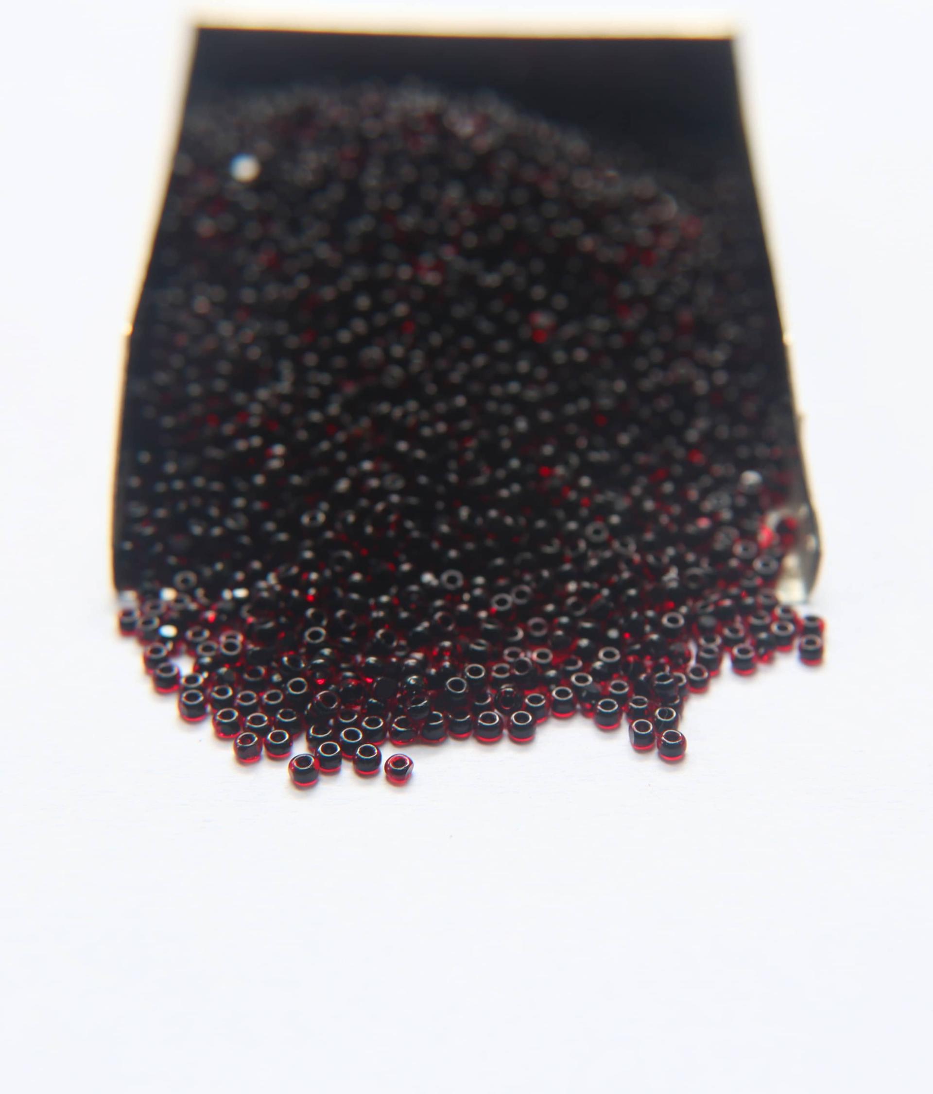 11/0 True cuts Charlotte Beads Dark Red Jet Lined 10/20/50/250/500 Grams PREMIUM SEED BEADS, Native Supply