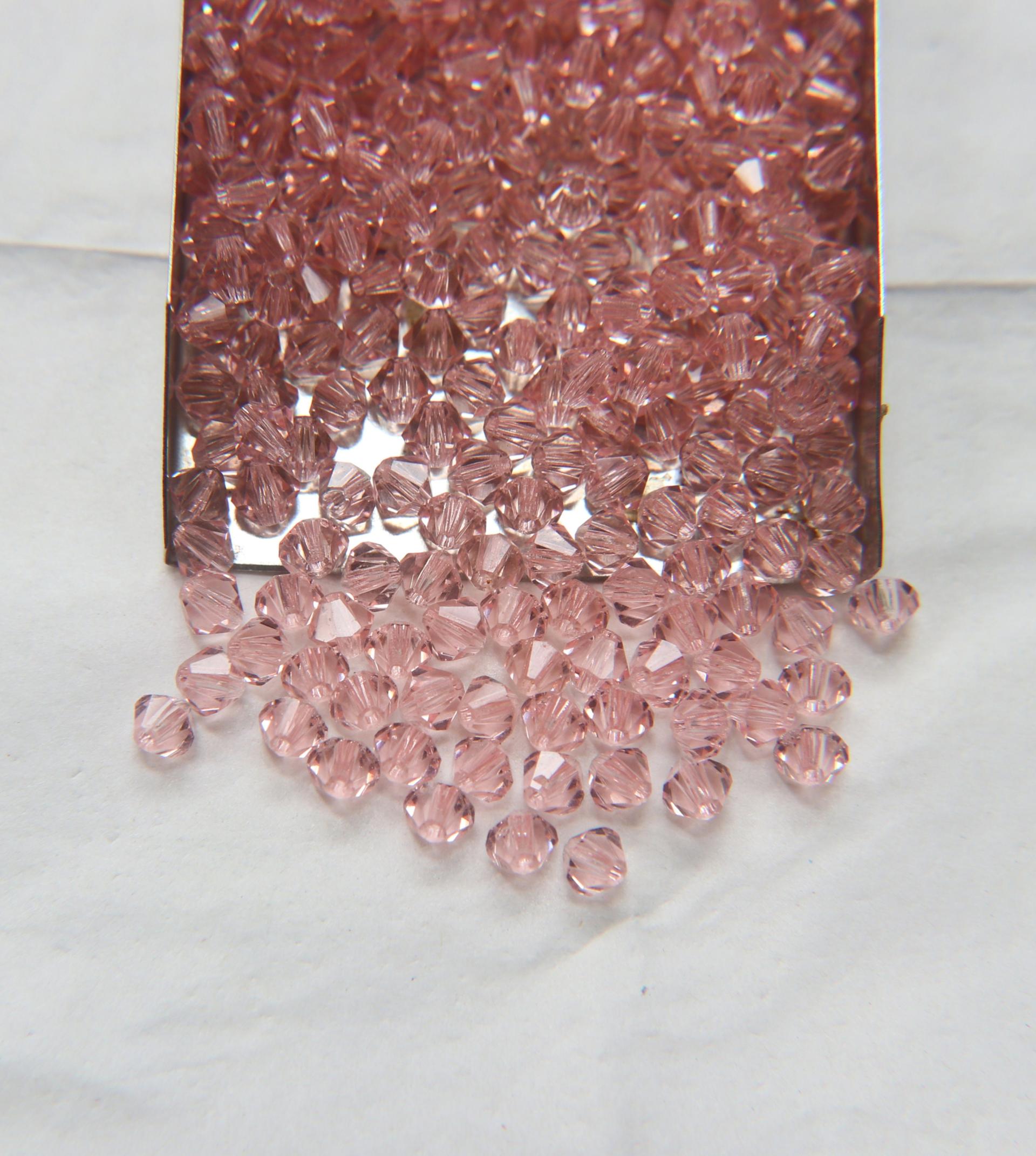 5mm Rose Peach Swarovski Bicone beads Cuts 12/36/72/144/432/720 Pieces (550) VINTAGE SWAROVSKI, jewelry making, embroidery materials, craft