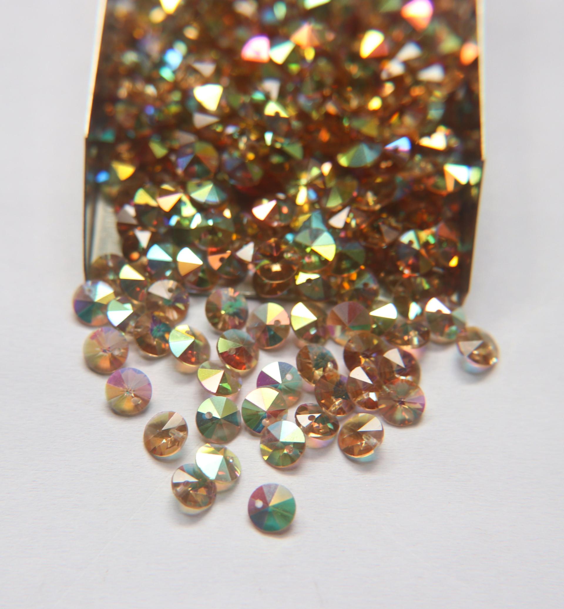 6mm SWAROVSKI 6428 Rivoli Crystal Pendant Beads in (13 Colors) 2/4/24/72/144 Pieces PREMIUM Materials, Crystal findings