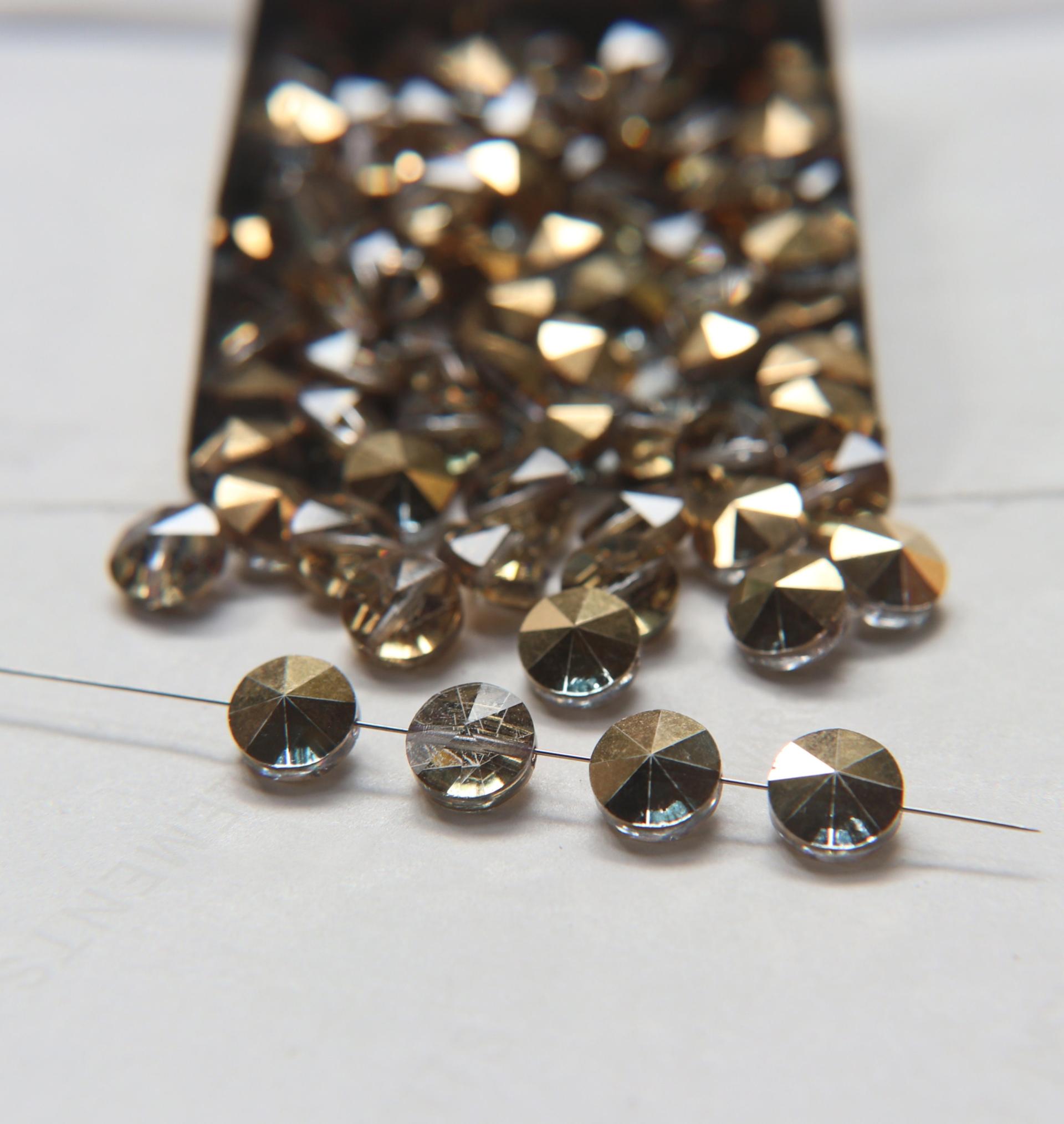 8mm SWAROVSKI 5102 Rivoli Crystal Beads in Light Topaz Dorado 2/4/24/72/144 Pieces PREMIUM Materials