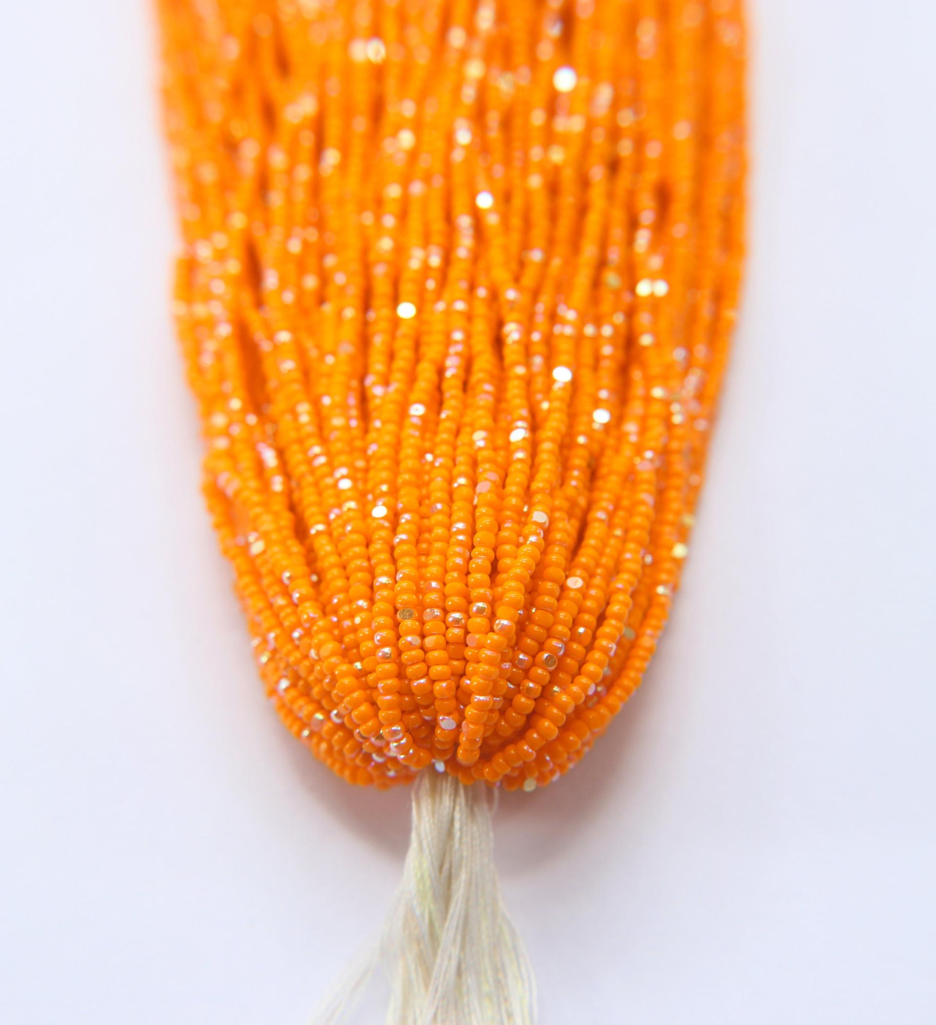 11/0 Hanks Charlotte true Cut Beads Patina Opaque Light Orange Aurore Boreale Hanks PREMIUM SEED Beads NATIVE supplies