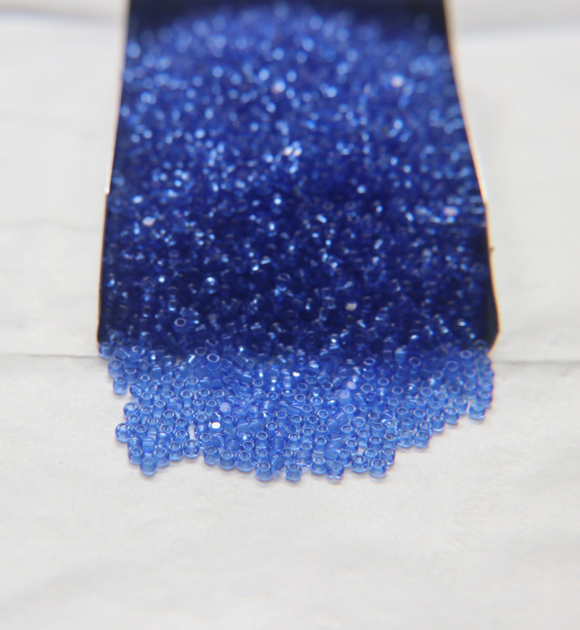 11/0 Charlotte true Cut Beads Transparent Light Sapphire 10/20/50/250/500 grams PREMIUM SEED Beads, vintage supplies