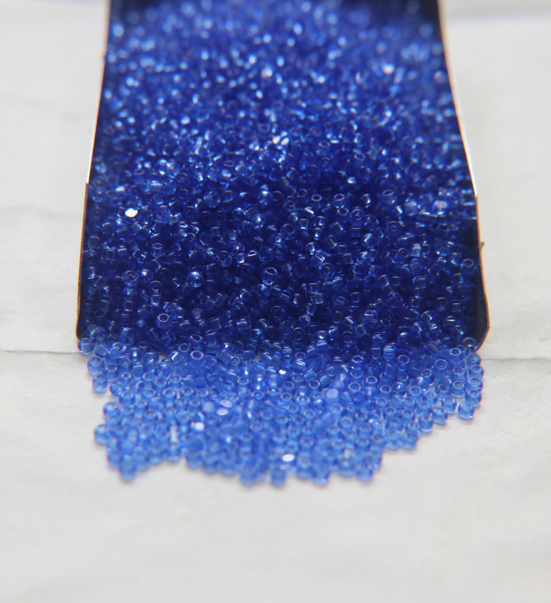 11/0 Charlotte true Cut Beads Transparent Light Sapphire 10/20/50/250/500 grams PREMIUM SEED Beads, vintage supplies