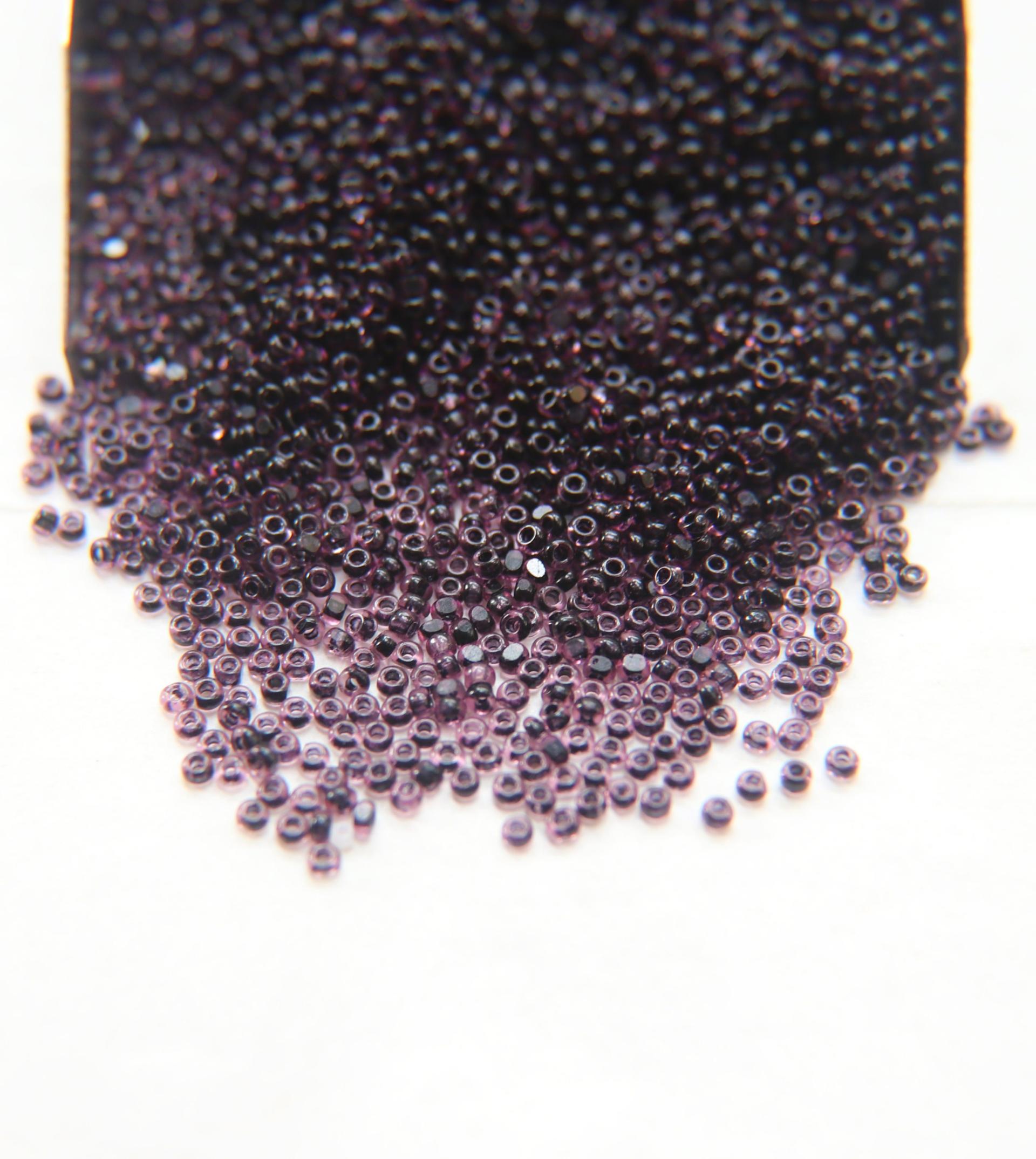 11/0 True cuts Charlotte Beads Amethyst Jet Lined 10/20/50/250/500 Grams PREMIUM SEED BEADS, Native Supply