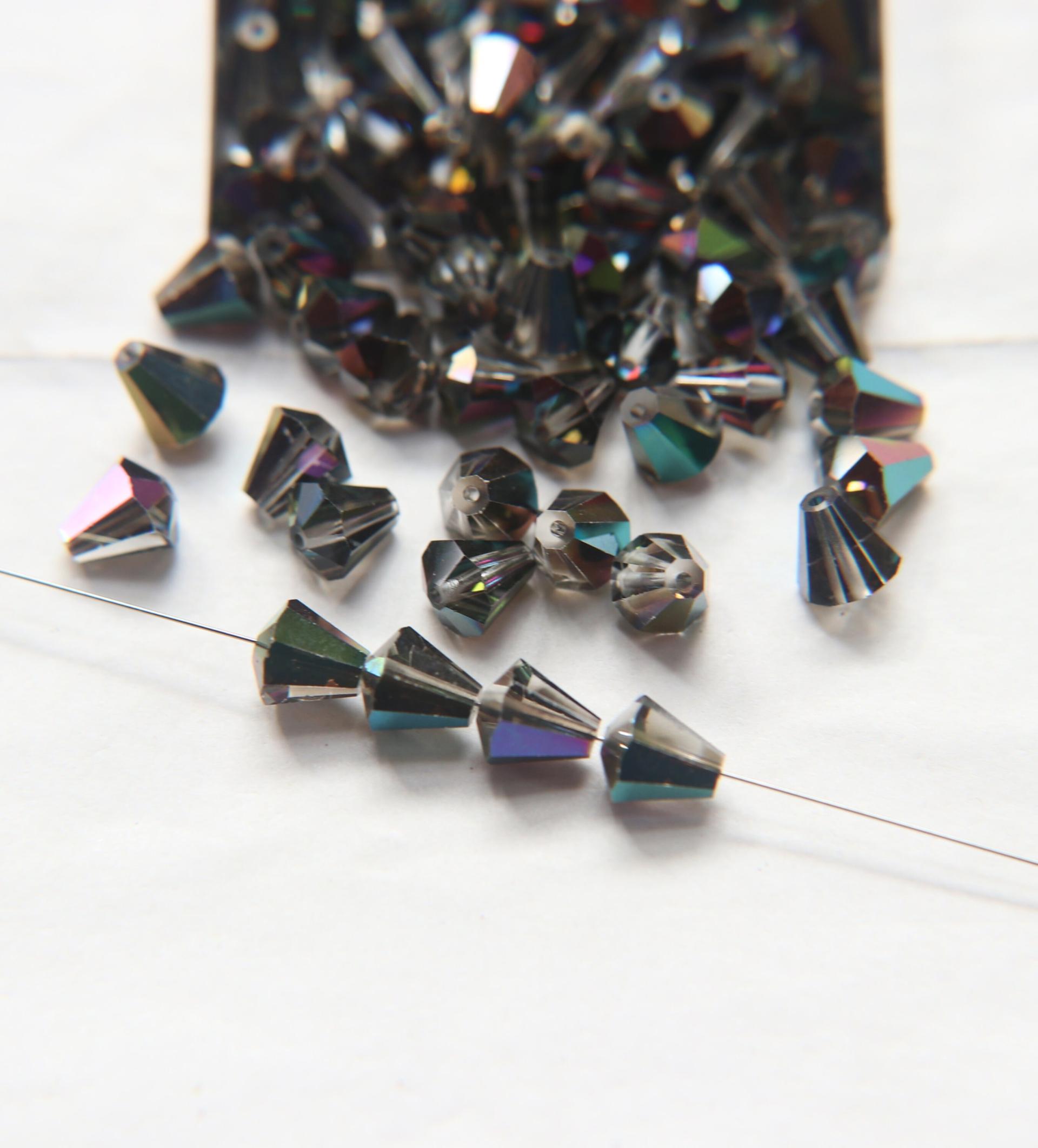 5400 Vintage 7x8 mm Swarovski crystal bead cone shape (4 Colours) Swarovski Elements 2/6/12/36 Pieces, jewelry making