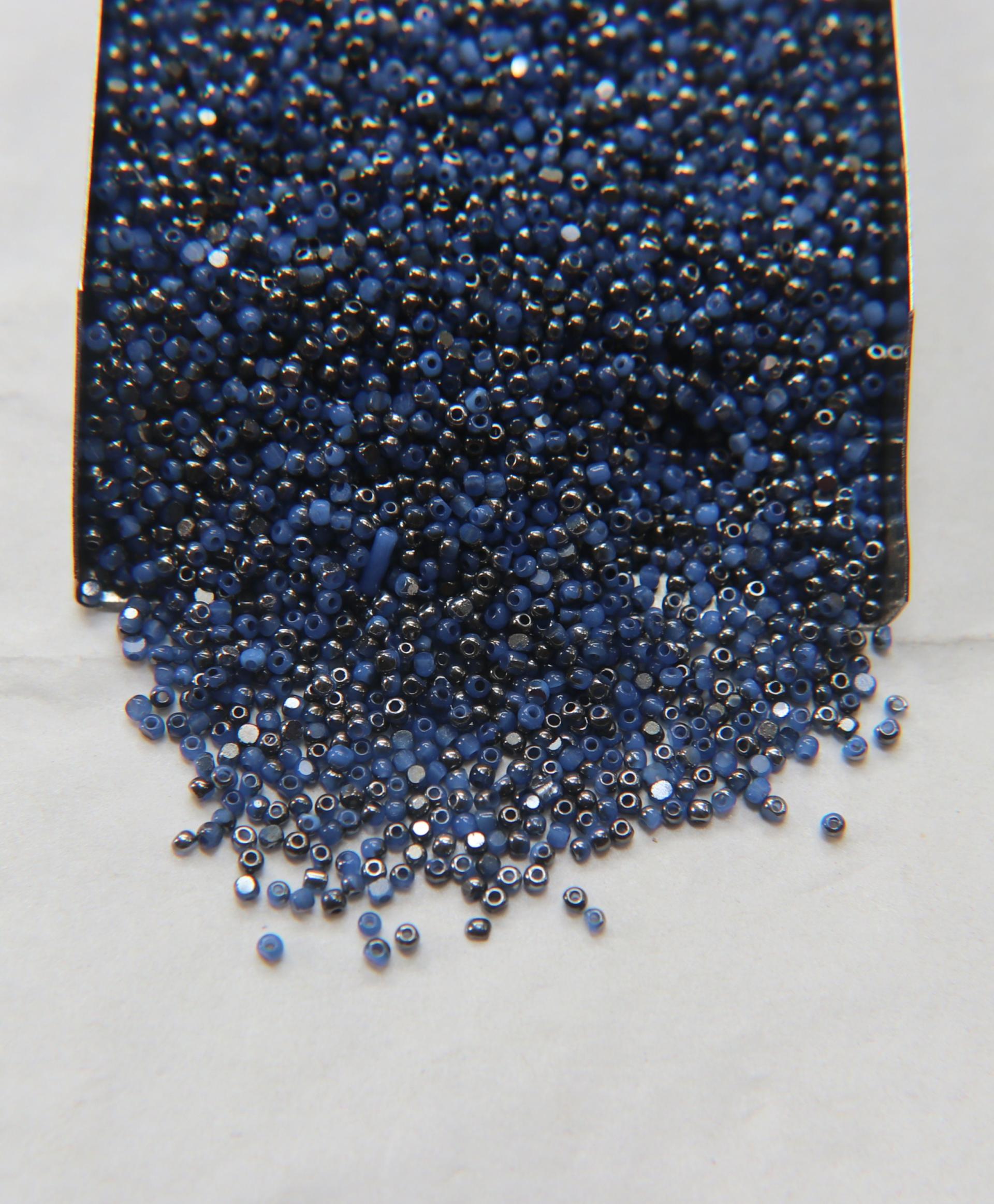 13/0 Charlotte true Cut Beads Patina Premium Medium Sapphire Opal Gunmetal 5/10/20/50/250/500 Grams PREMIUM SEED BEADS, Rare Beads