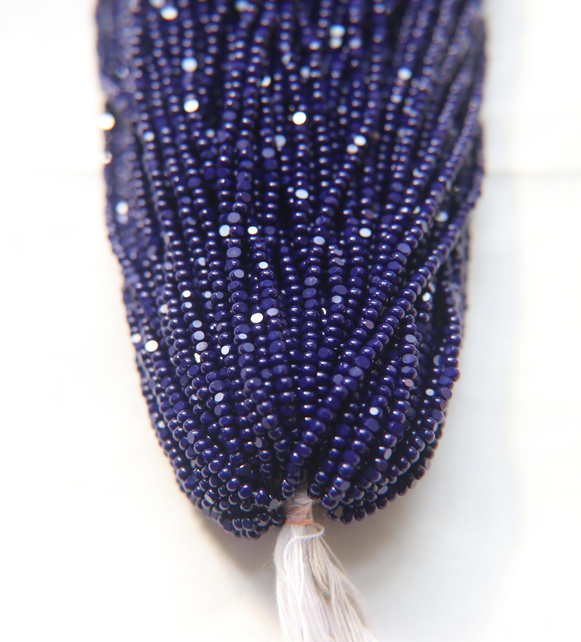 2mm Transparent Blue Purple Lined Seed Beads, 12/0