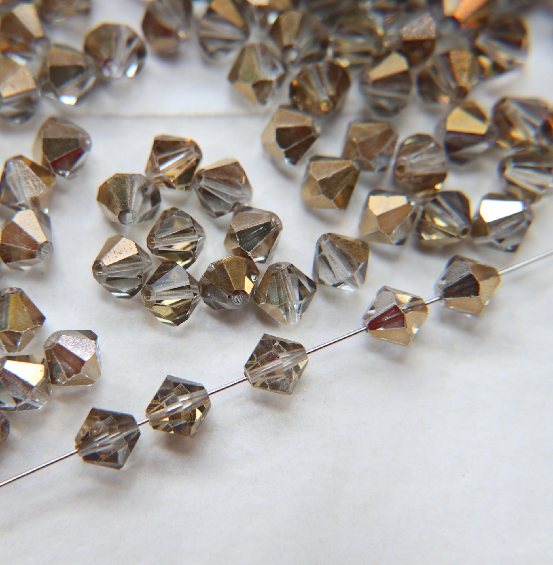 10MM Vintage Swarovski 10mm Crystal Comet Gold OR #5301/5328 Bicone Beads Beads 12/36/72/144/288 Pieces Haute couture embellishments