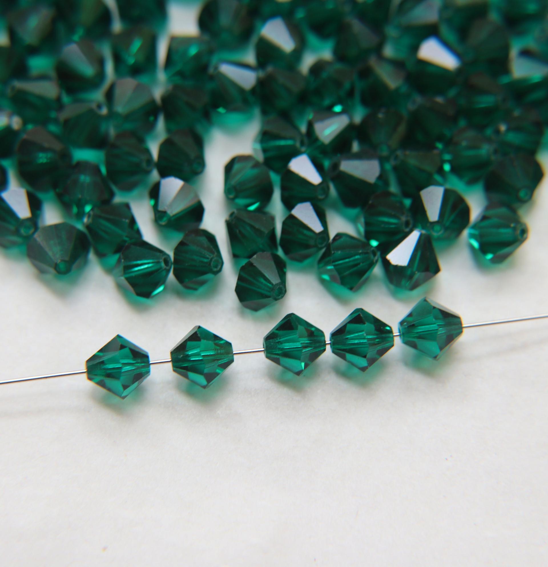 7mm Emerald Bicone beads Cuts 12/36/72/144/288 Pieces (205) Premium Materials