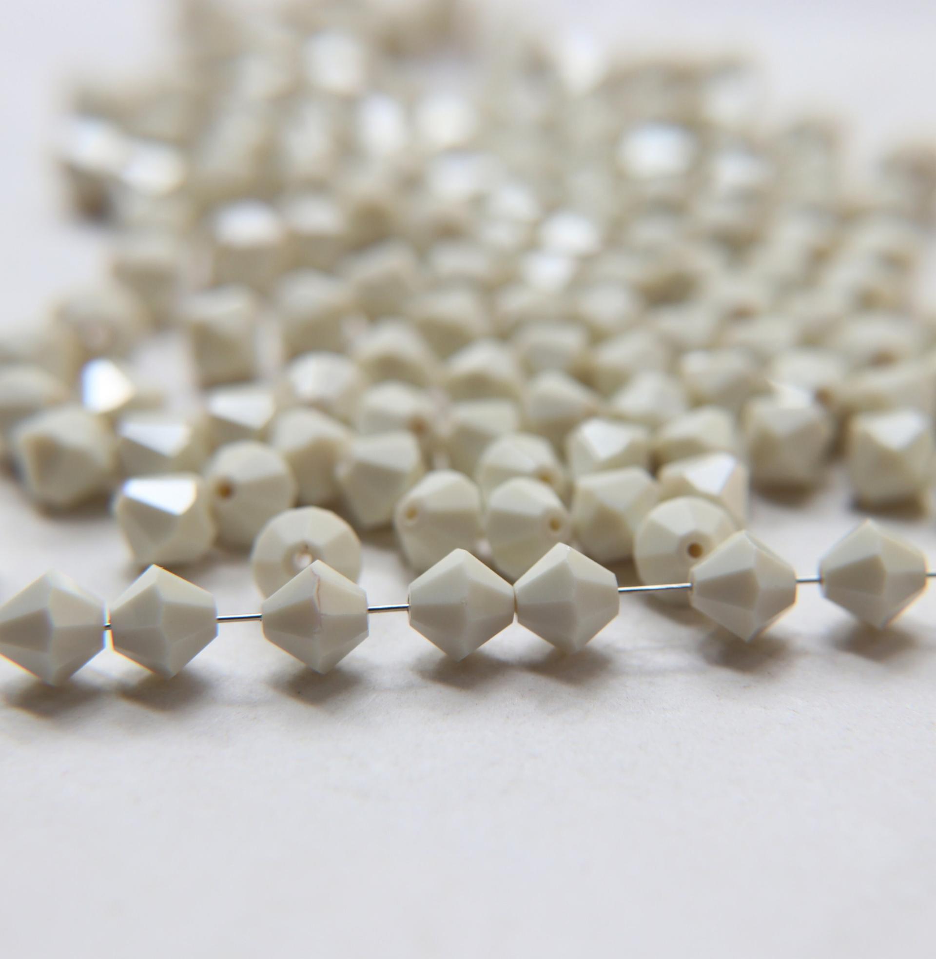 7mm Vintage Swarovski Ivory Opaque Bicone beads Cuts 12/36/72/144 Pieces Premium Materials