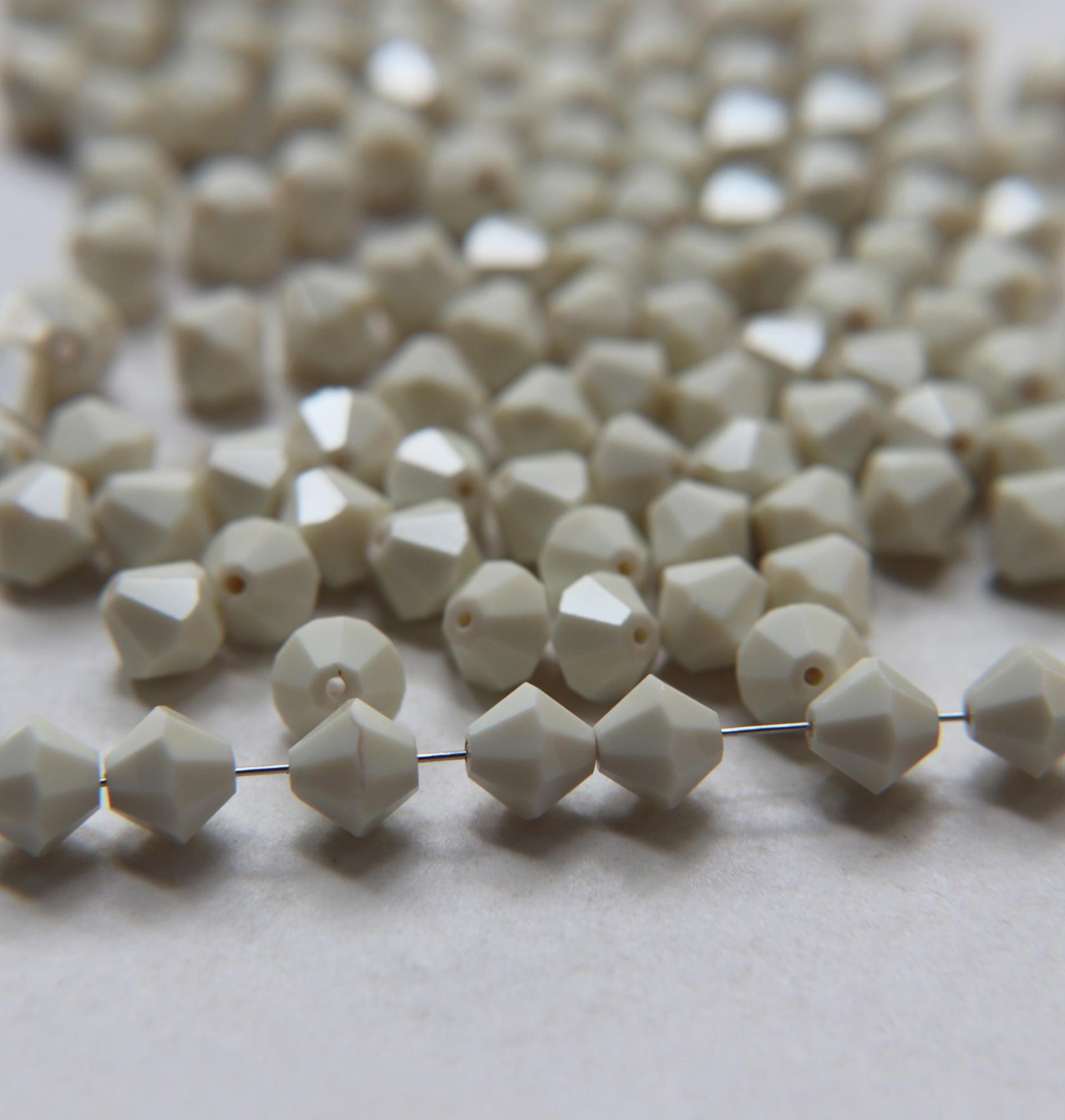 7mm Vintage Swarovski Ivory Opaque Bicone beads Cuts 12/36/72/144 Pieces Premium Materials