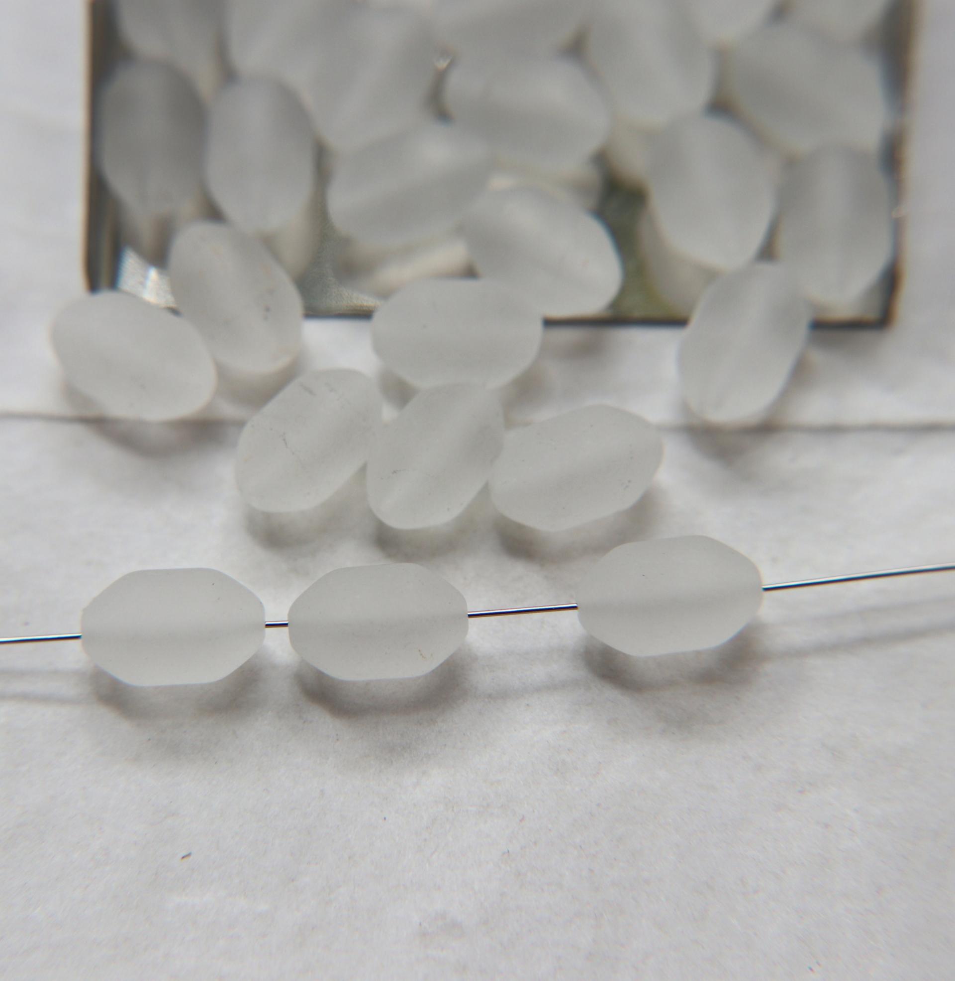 Vintage Swarovski 13X8 mm MATT Crystal Swarovski Elements  6/12/36 Pieces, vintage findings
