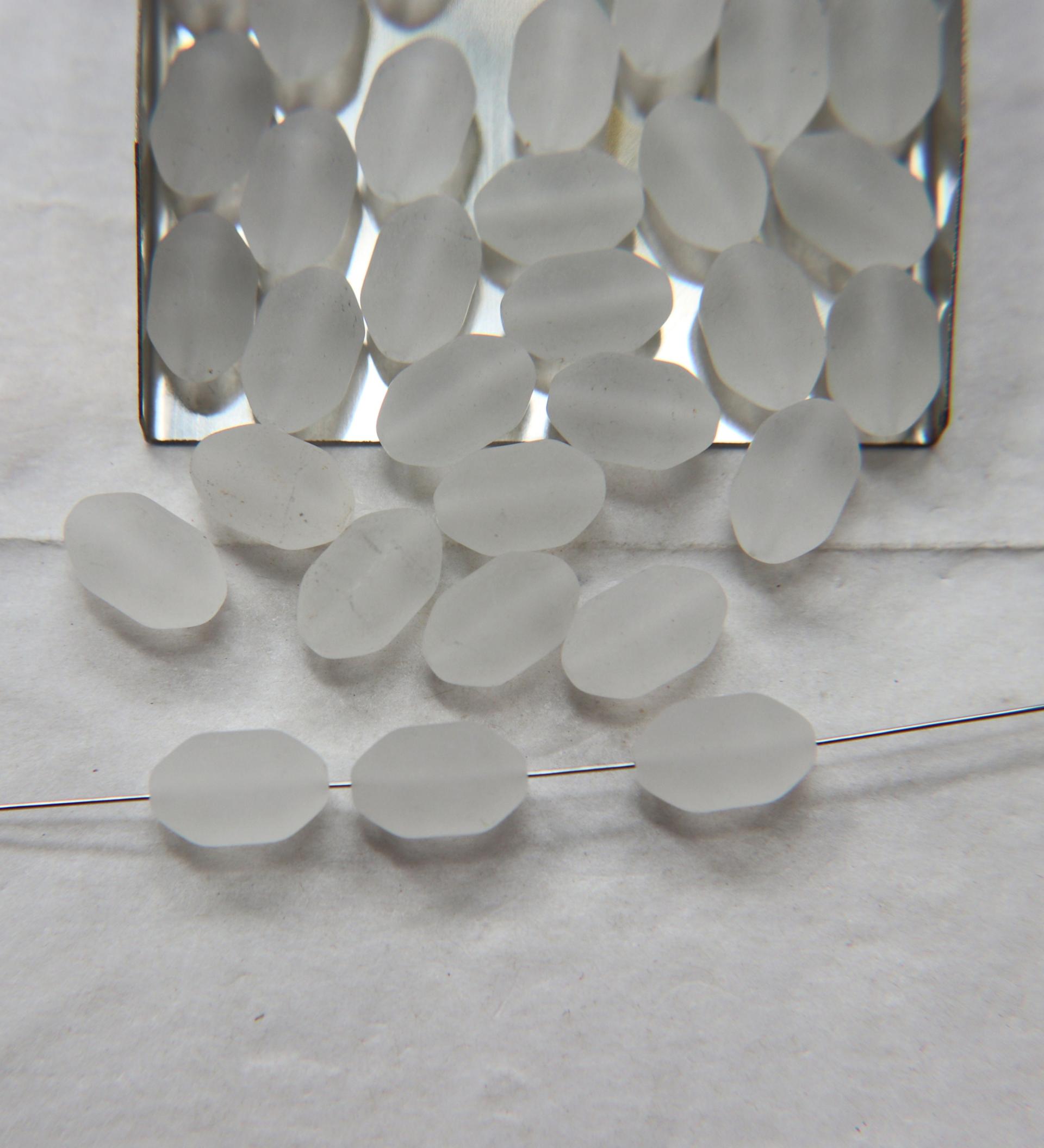 Vintage Swarovski 13X8 mm MATT Crystal Swarovski Elements  6/12/36 Pieces, vintage findings